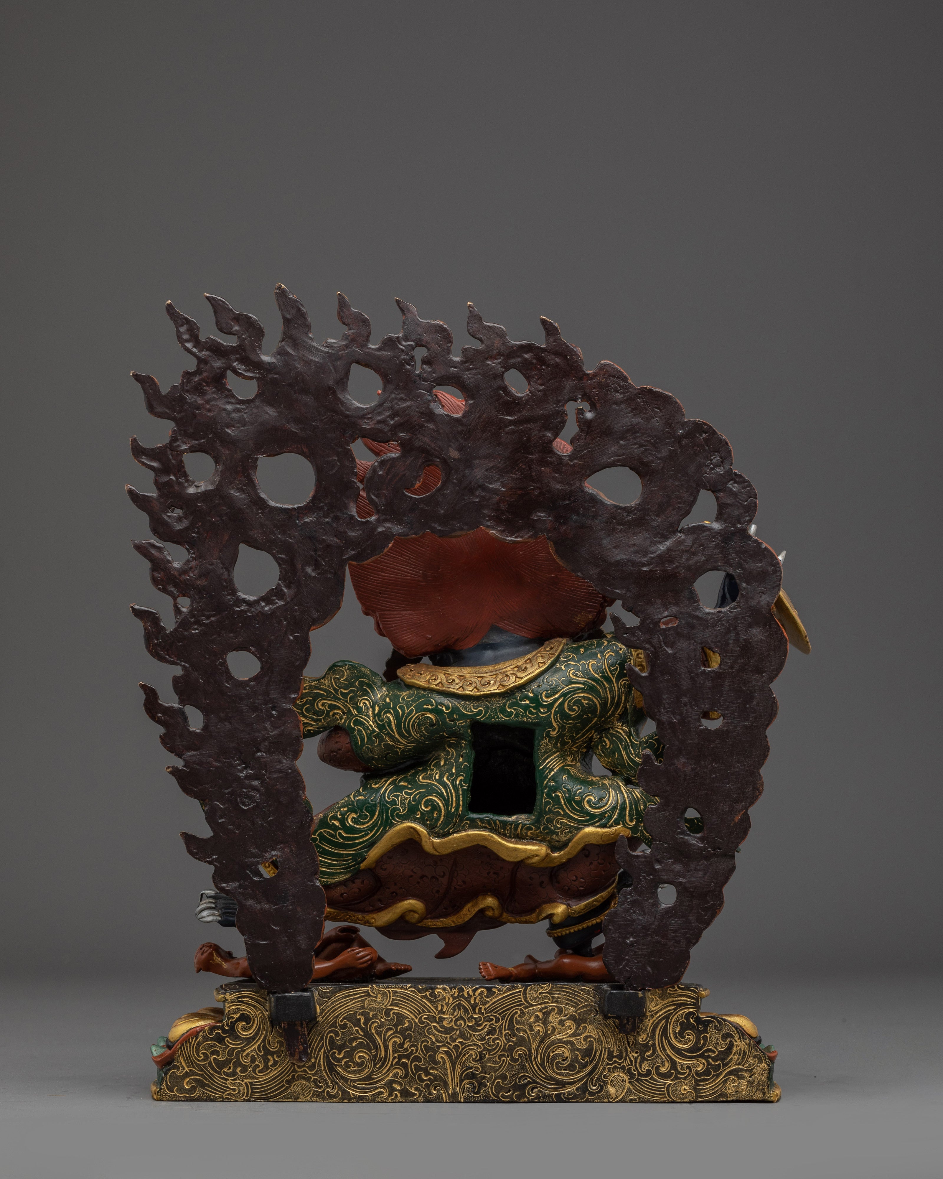 Mahakala Bernakchen Protector Deity | Gold & Acrylic Detailing for Spiritual Spaces