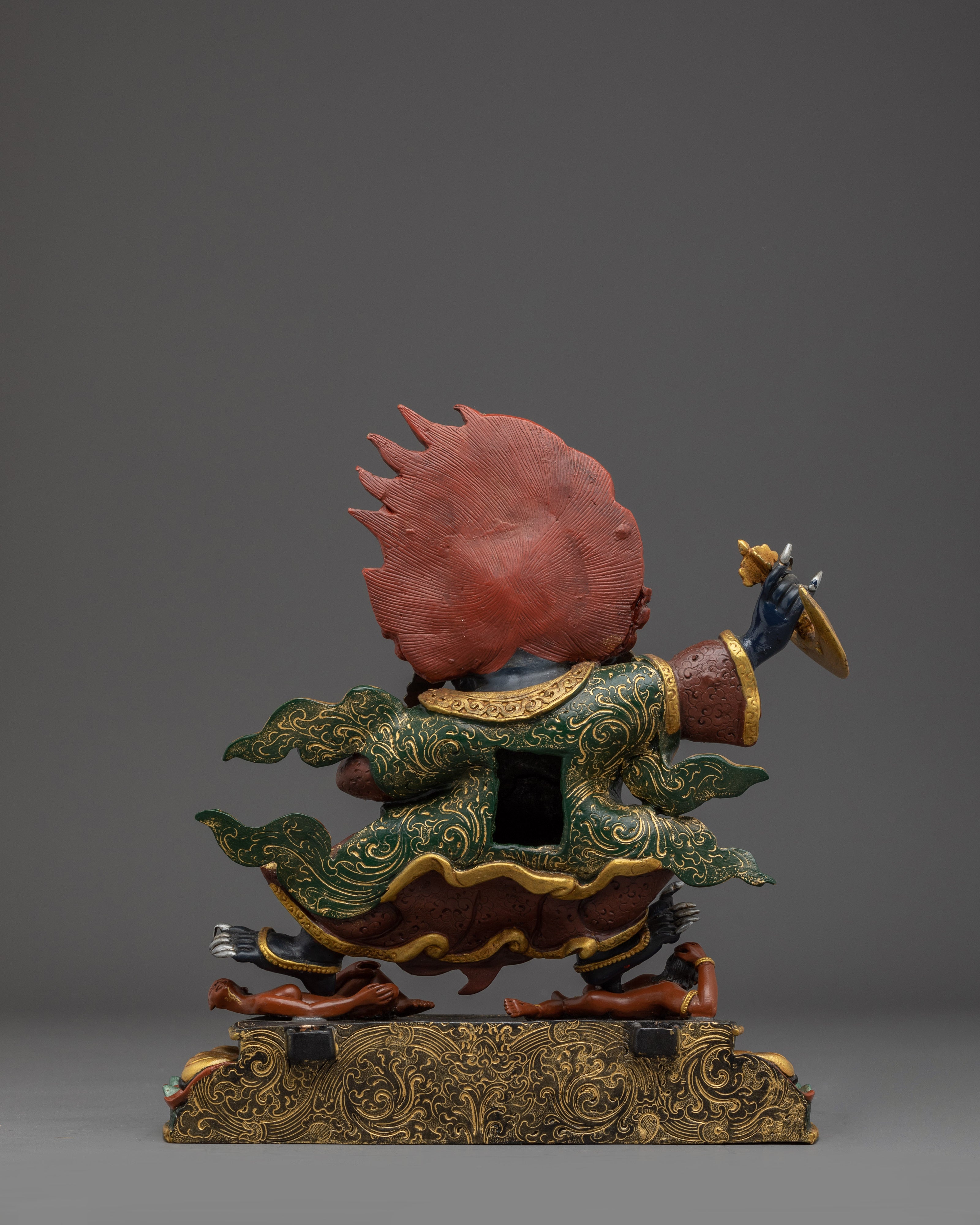 Mahakala Bernakchen Protector Deity | Gold & Acrylic Detailing for Spiritual Spaces