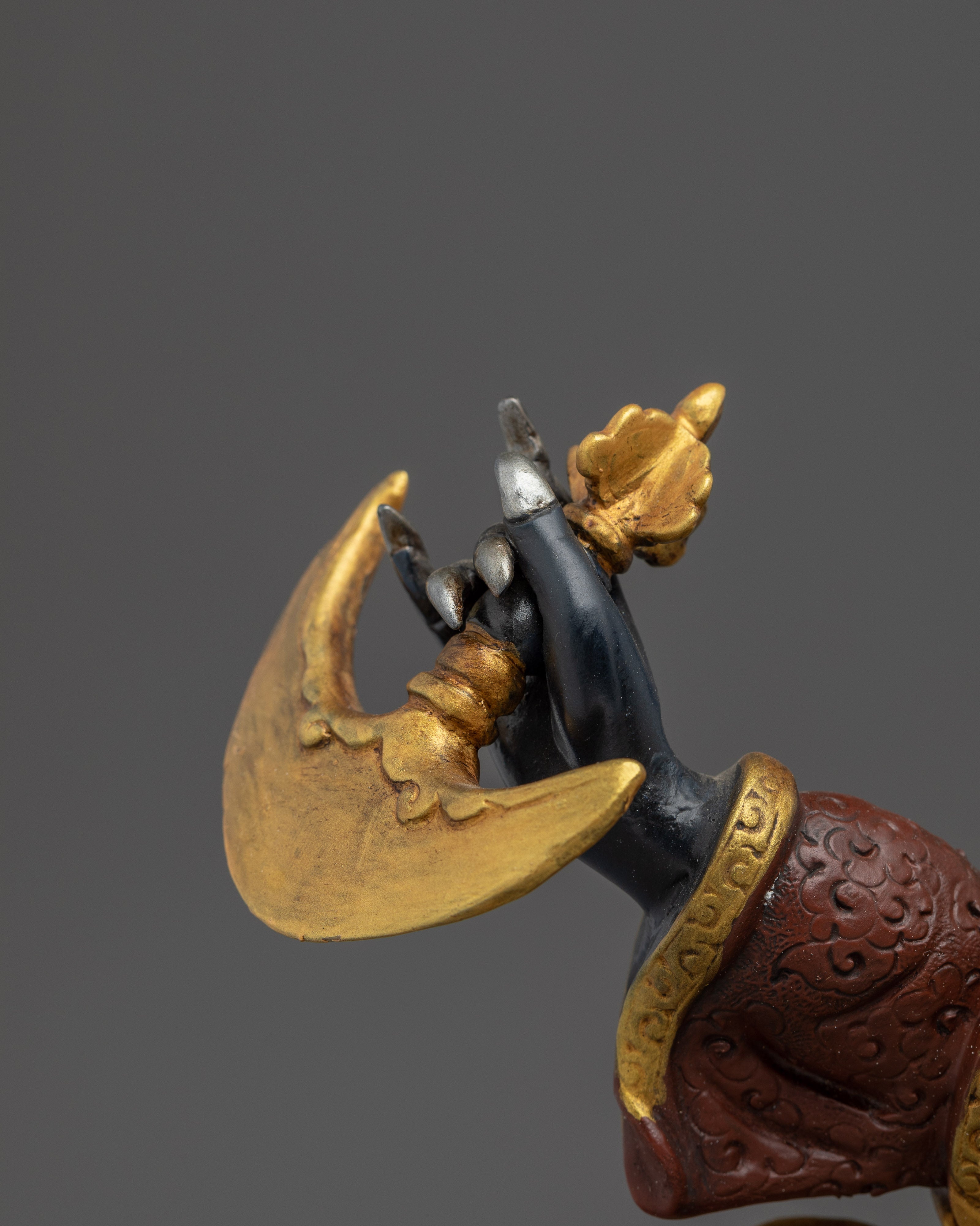 Mahakala Bernakchen Protector Deity | Gold & Acrylic Detailing for Spiritual Spaces