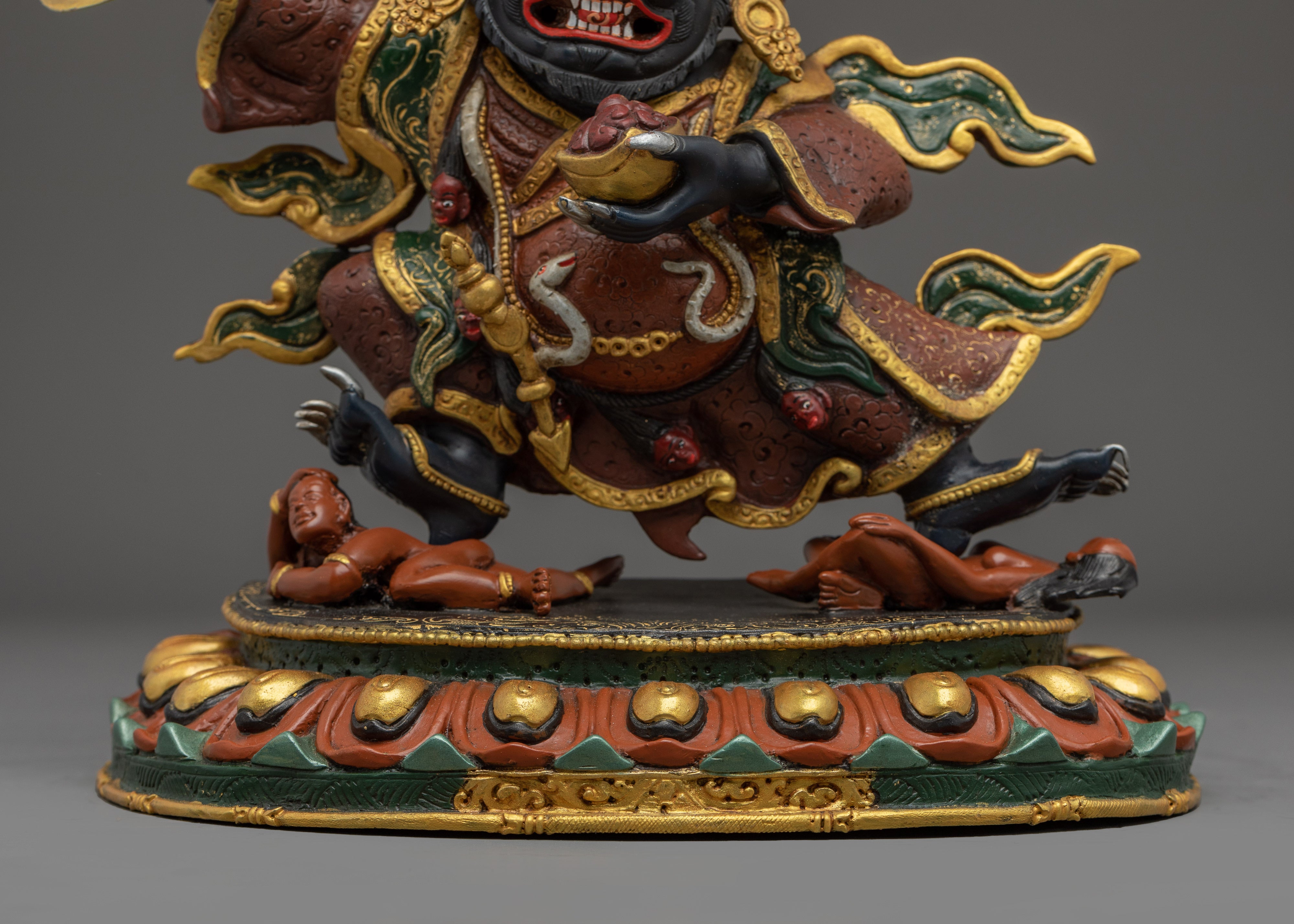 Mahakala Bernakchen Protector Deity | Gold & Acrylic Detailing for Spiritual Spaces