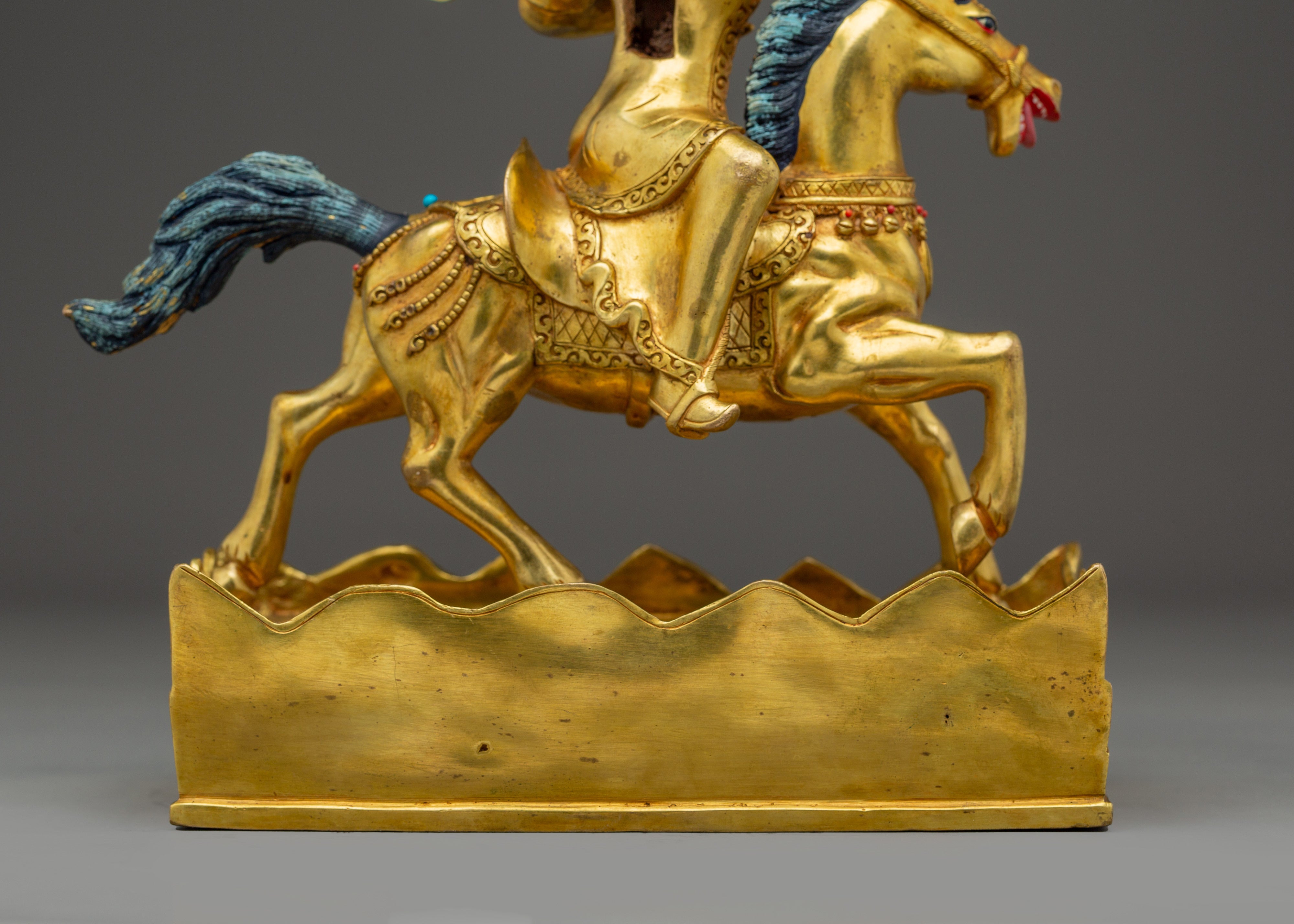 11.8 Inches Achi Chokyi Drolma Statue - 24k Gold Gilded Copper Sculpture