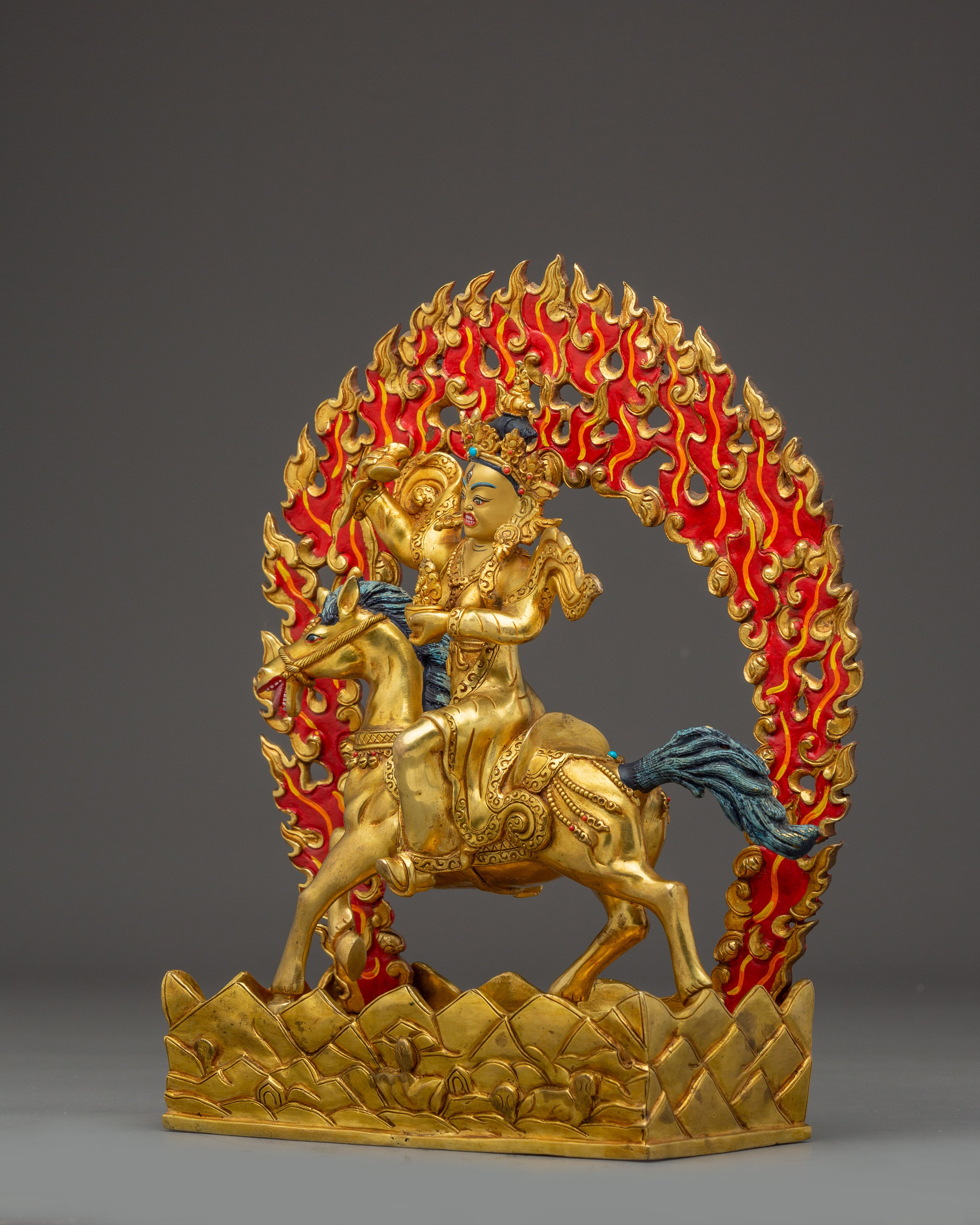 11.8 Inches Achi Chokyi Drolma Statue - 24k Gold Gilded Copper Sculpture
