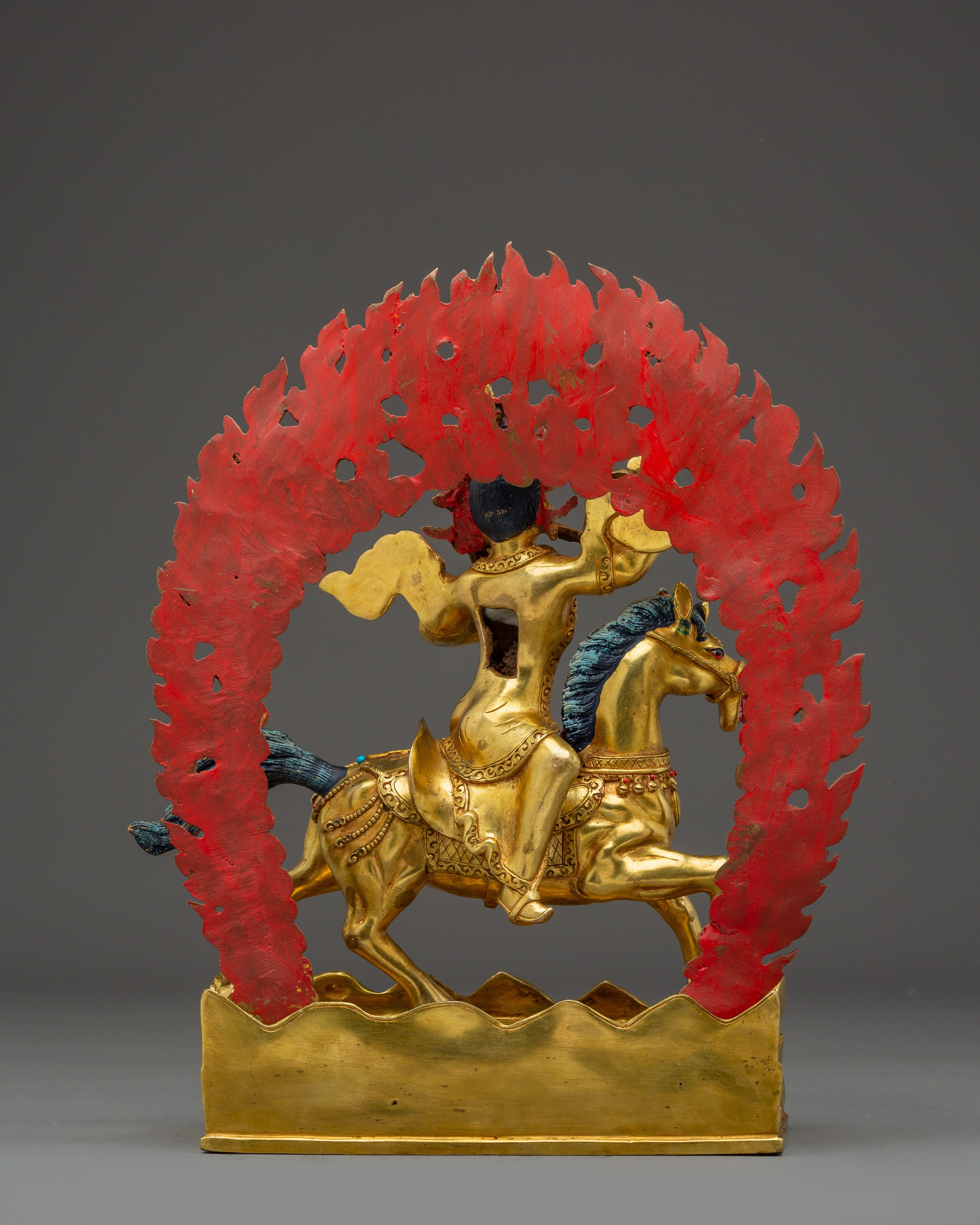 11.8 Inches Achi Chokyi Drolma Statue - 24k Gold Gilded Copper Sculpture