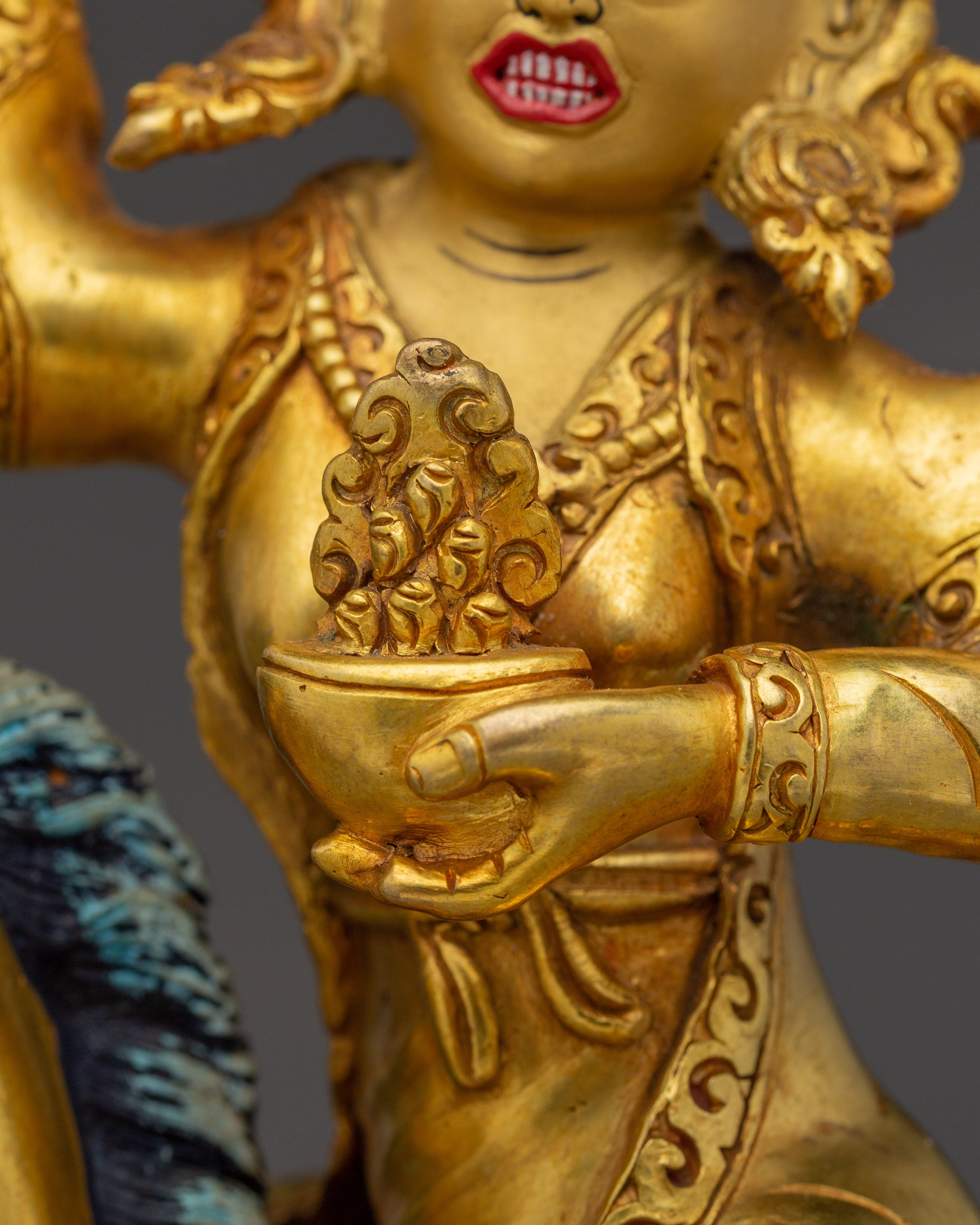 11.8 Inches Achi Chokyi Drolma Statue - 24k Gold Gilded Copper Sculpture