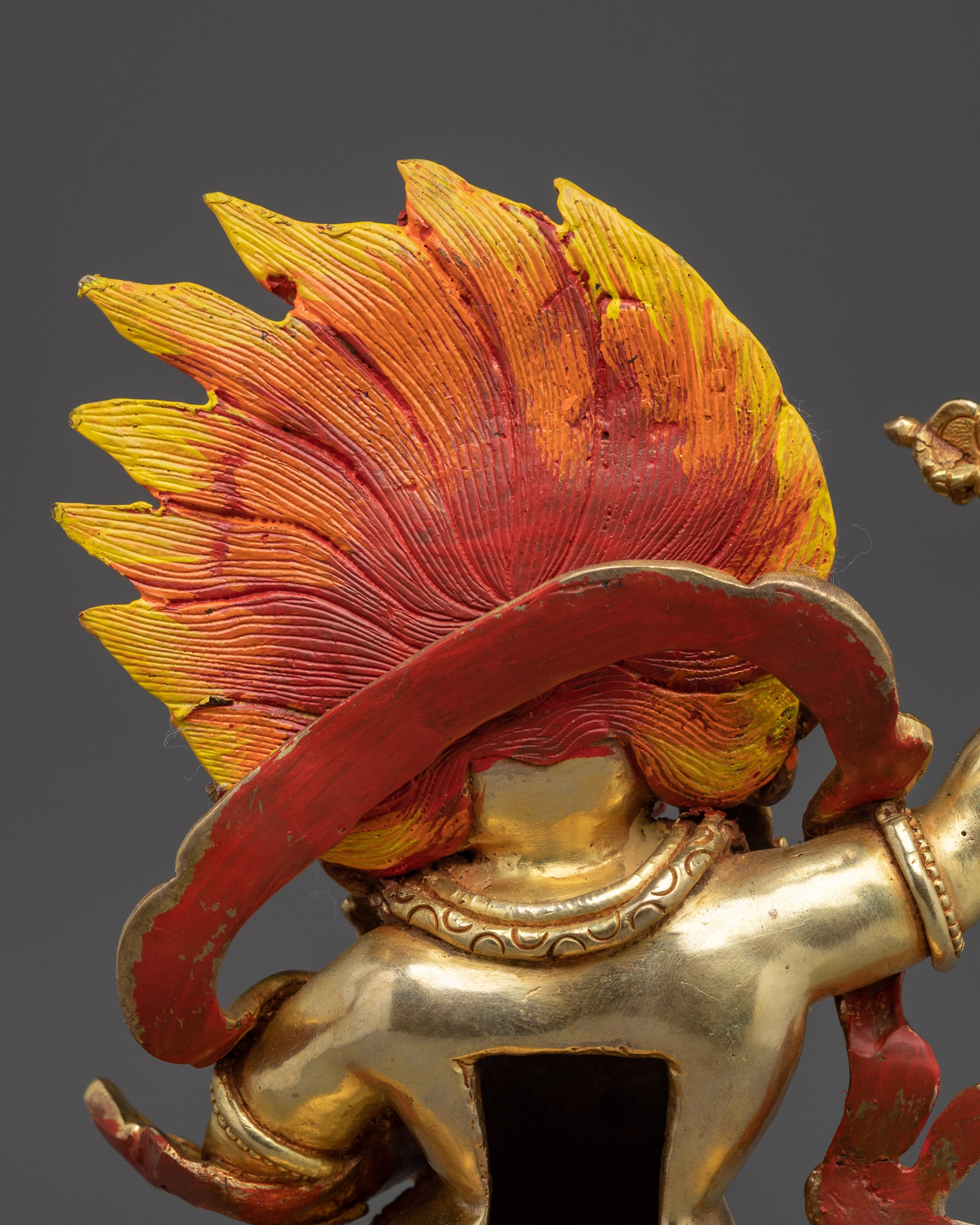 Vajrapani Copper Sculpture with Gold Gilded | Protector Figure for Altar