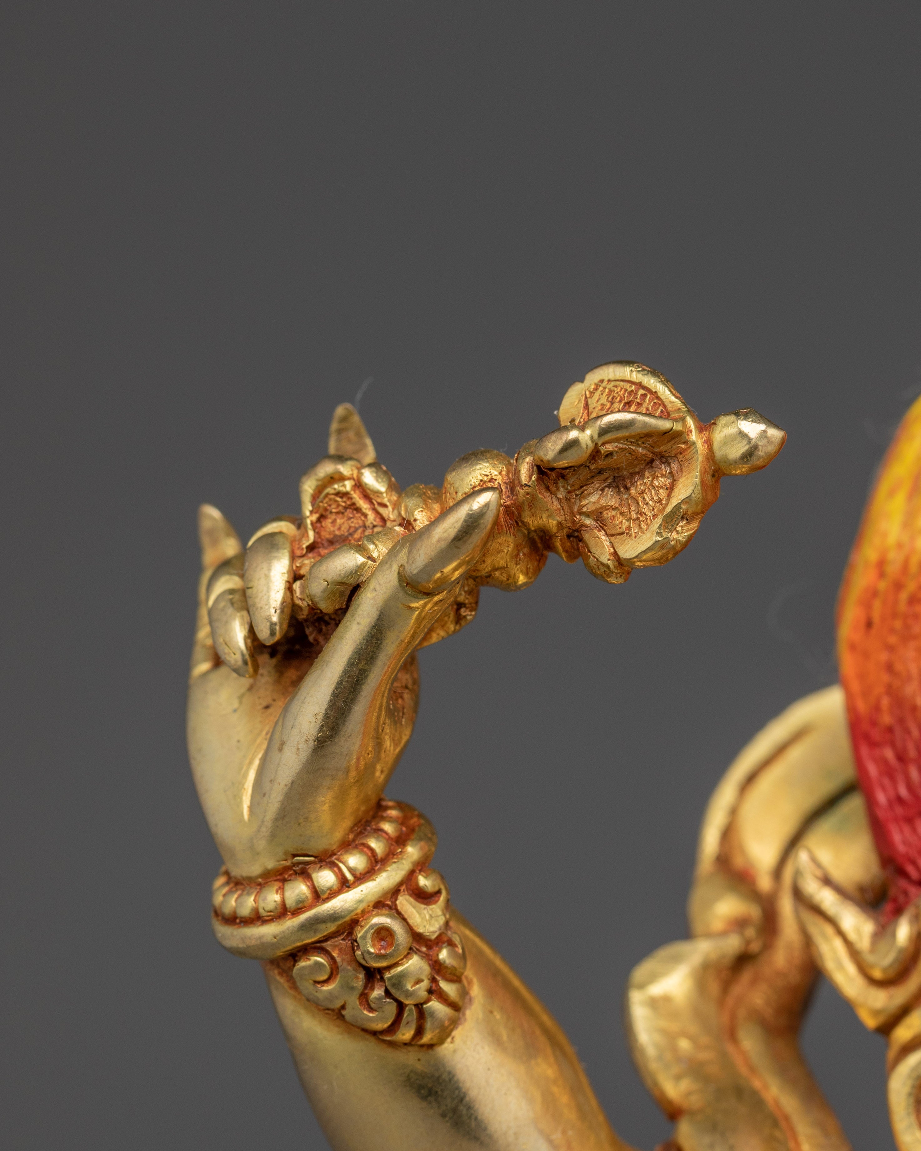 Vajrapani Copper Sculpture with Gold Gilded | Protector Figure for Altar