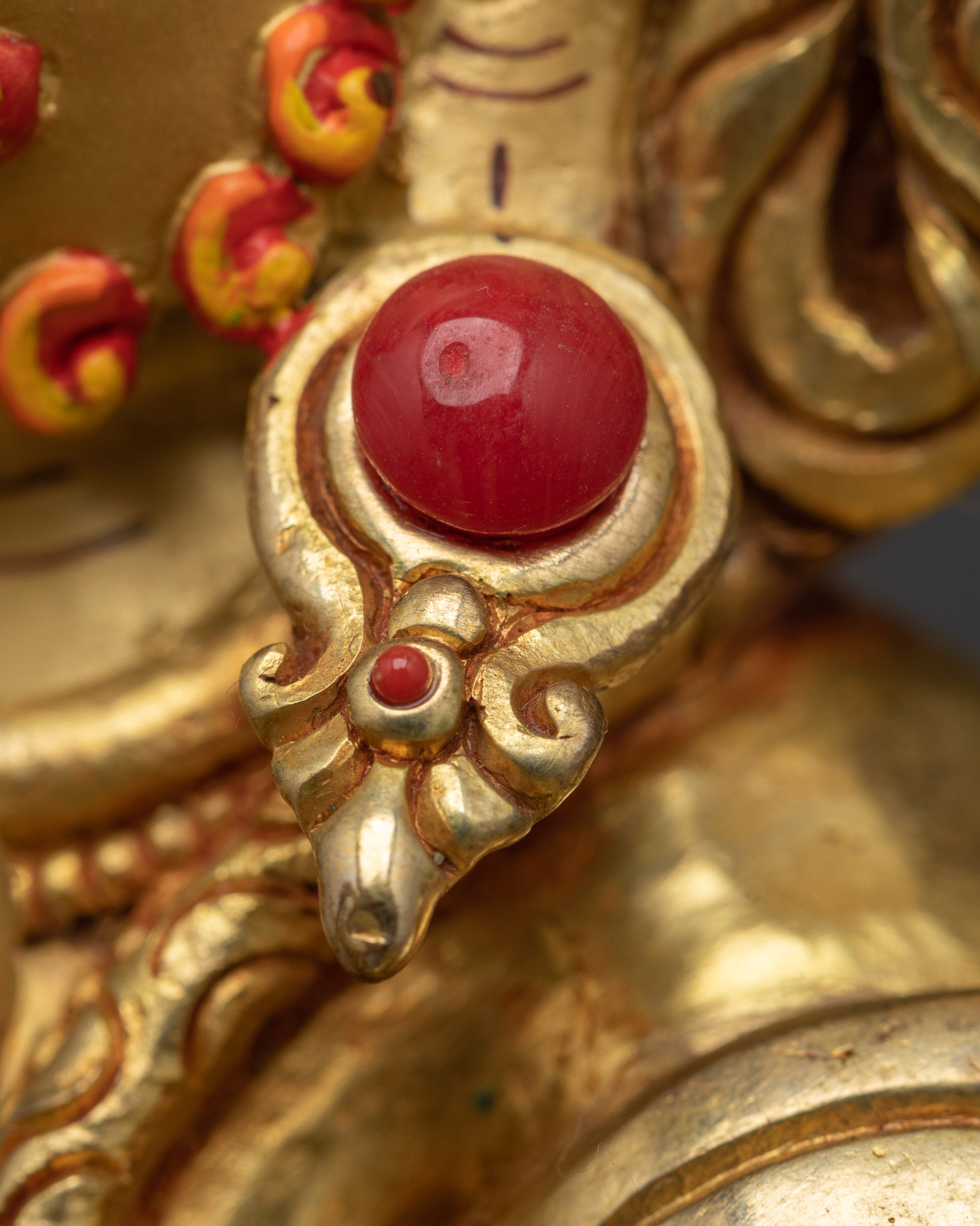 Vajrapani Copper Sculpture with Gold Gilded | Protector Figure for Altar