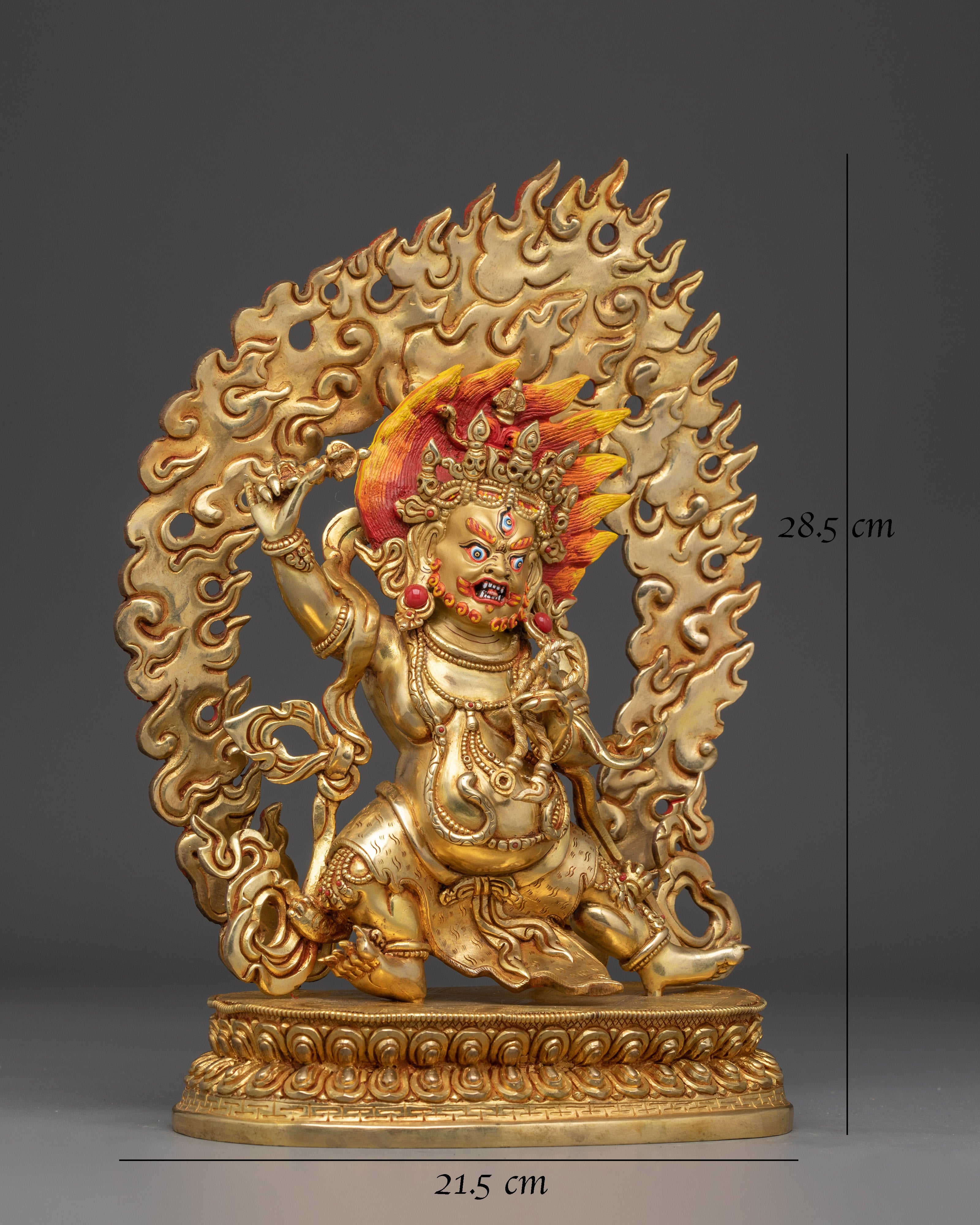 Vajrapani Copper Sculpture with Gold Gilded