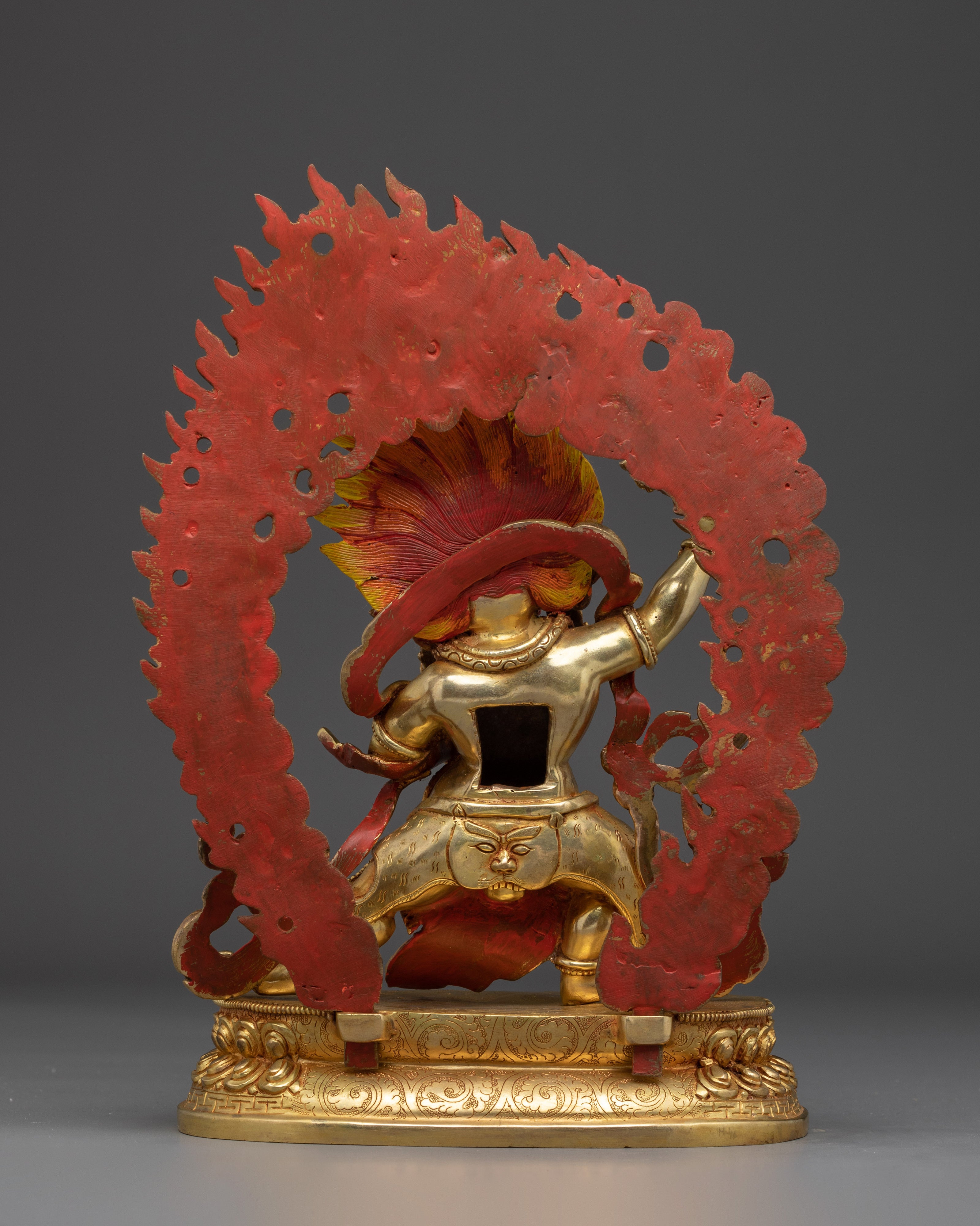 Vajrapani Copper Sculpture with Gold Gilded | Protector Figure for Altar