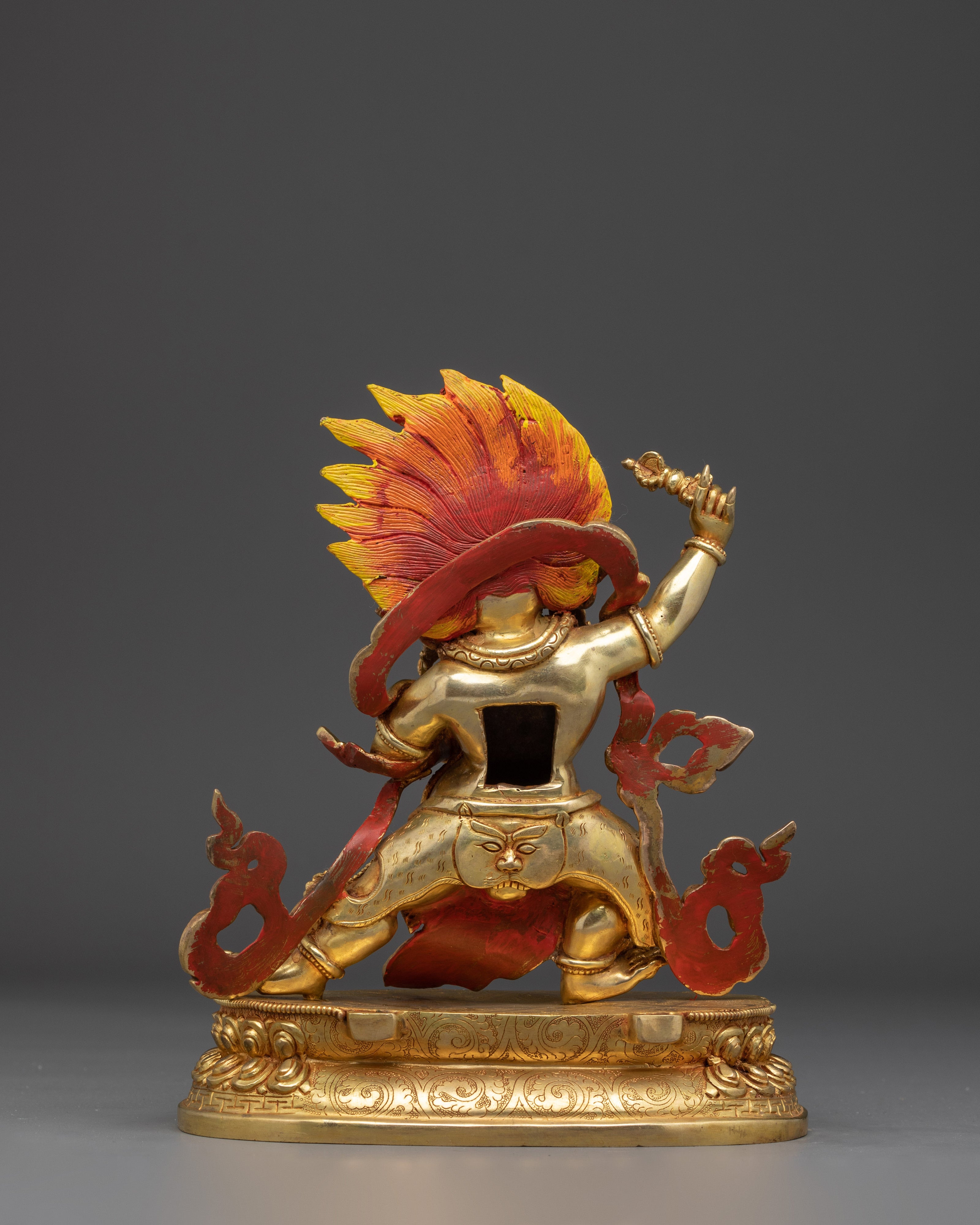 Vajrapani Copper Sculpture with Gold Gilded | Protector Figure for Altar