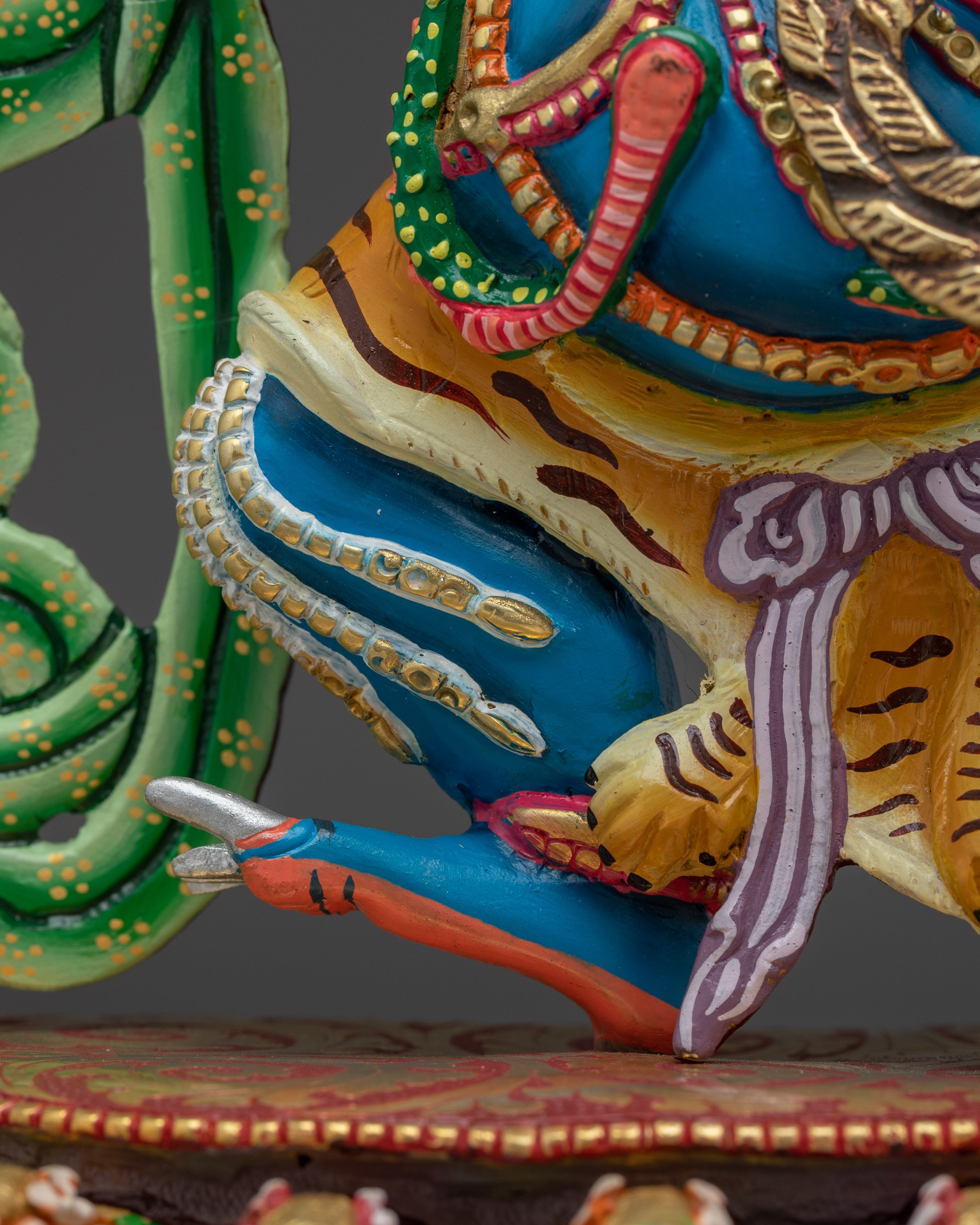 Handcrafted Vajrapani Copper Statue | Gold & Acrylic Painting for Altar and Meditation