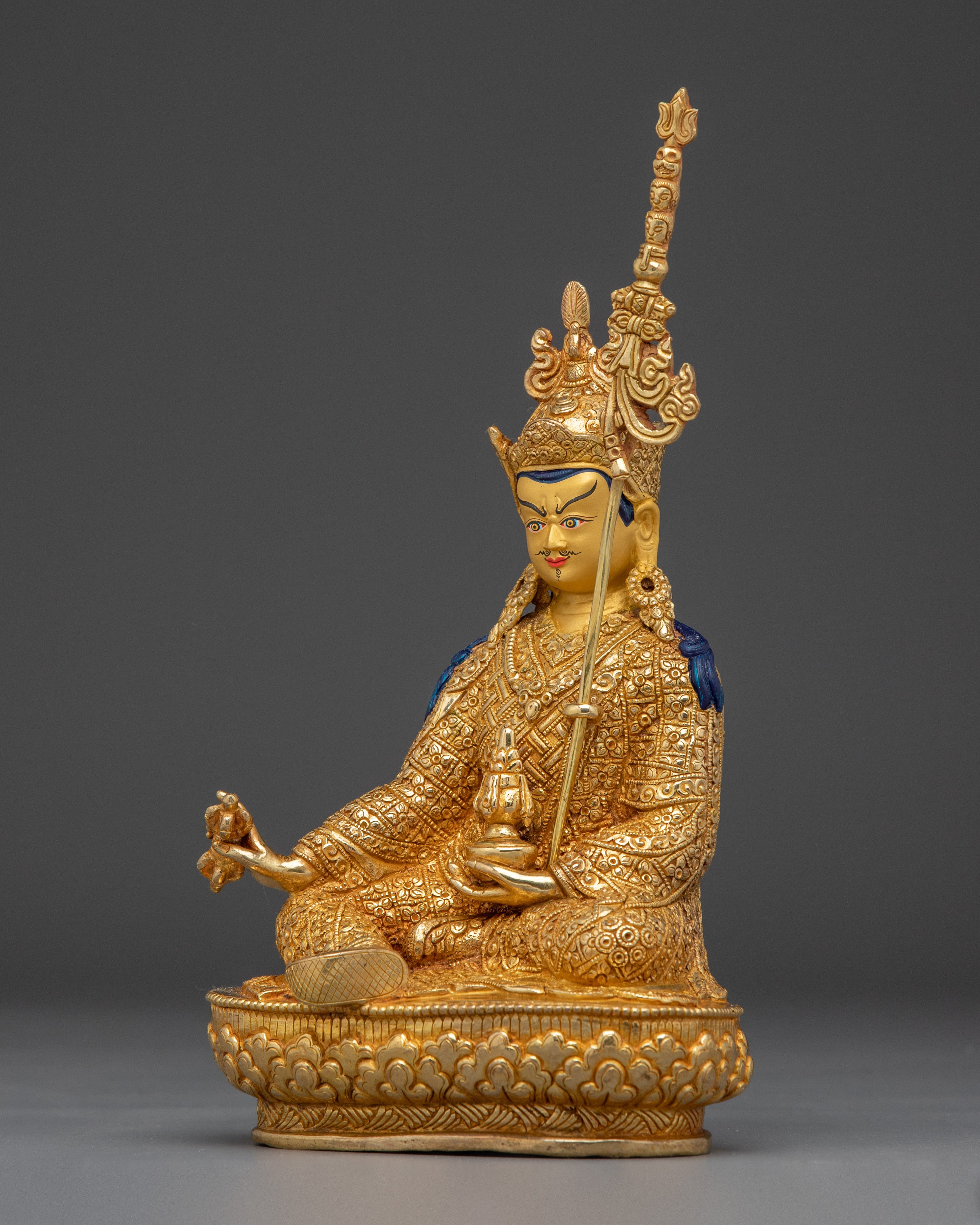 Radiant Guru Rinpoche Statue: Buddhist Vajra Master