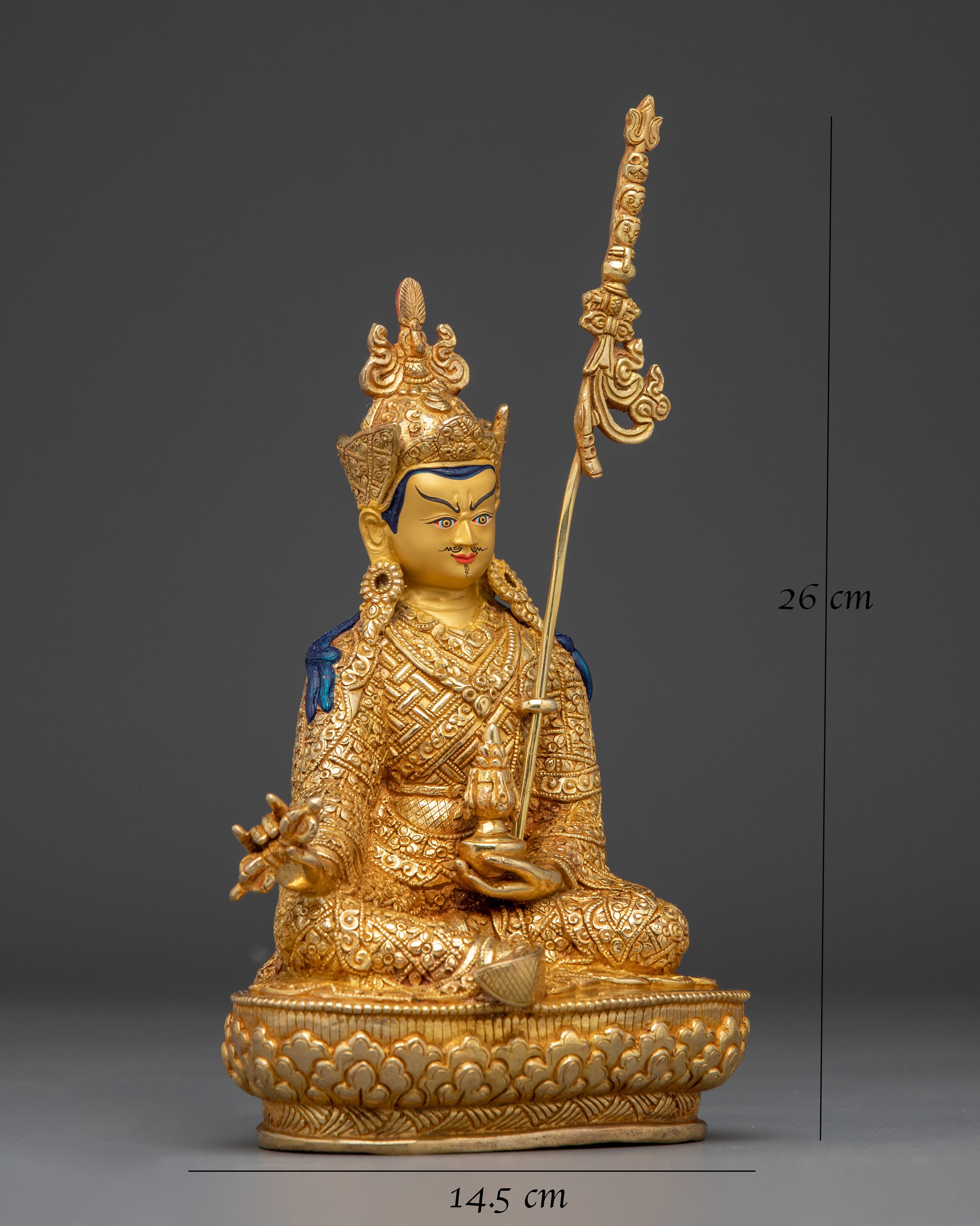 Radiant Guru Rinpoche Statue: Buddhist Vajra Master