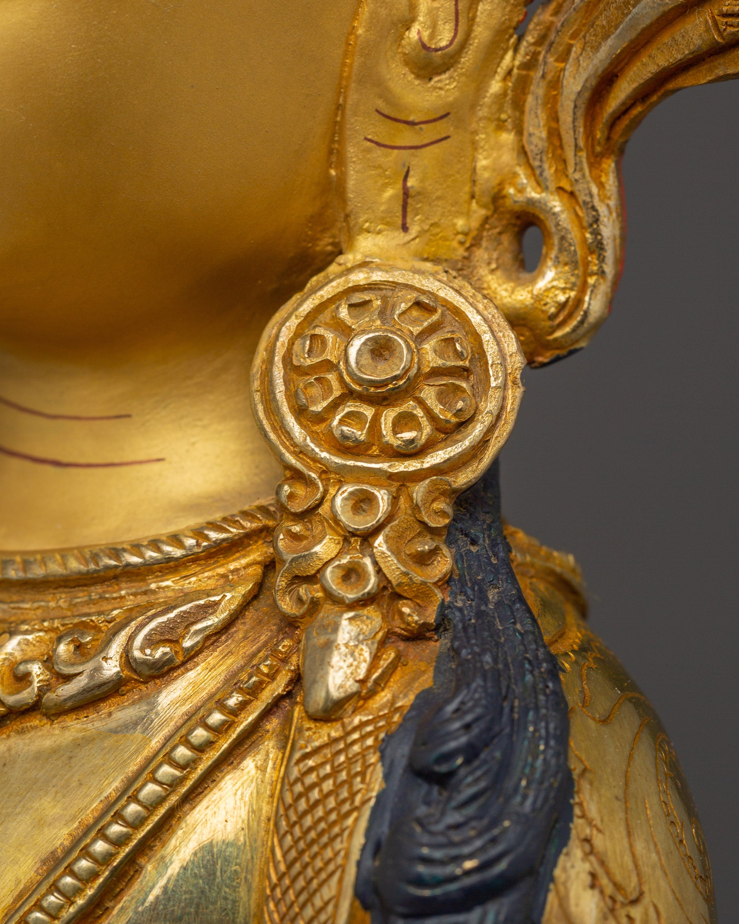 Amitayus Statue in 24K Gold-Gilded Copper | Tibetan Long Life Deity
