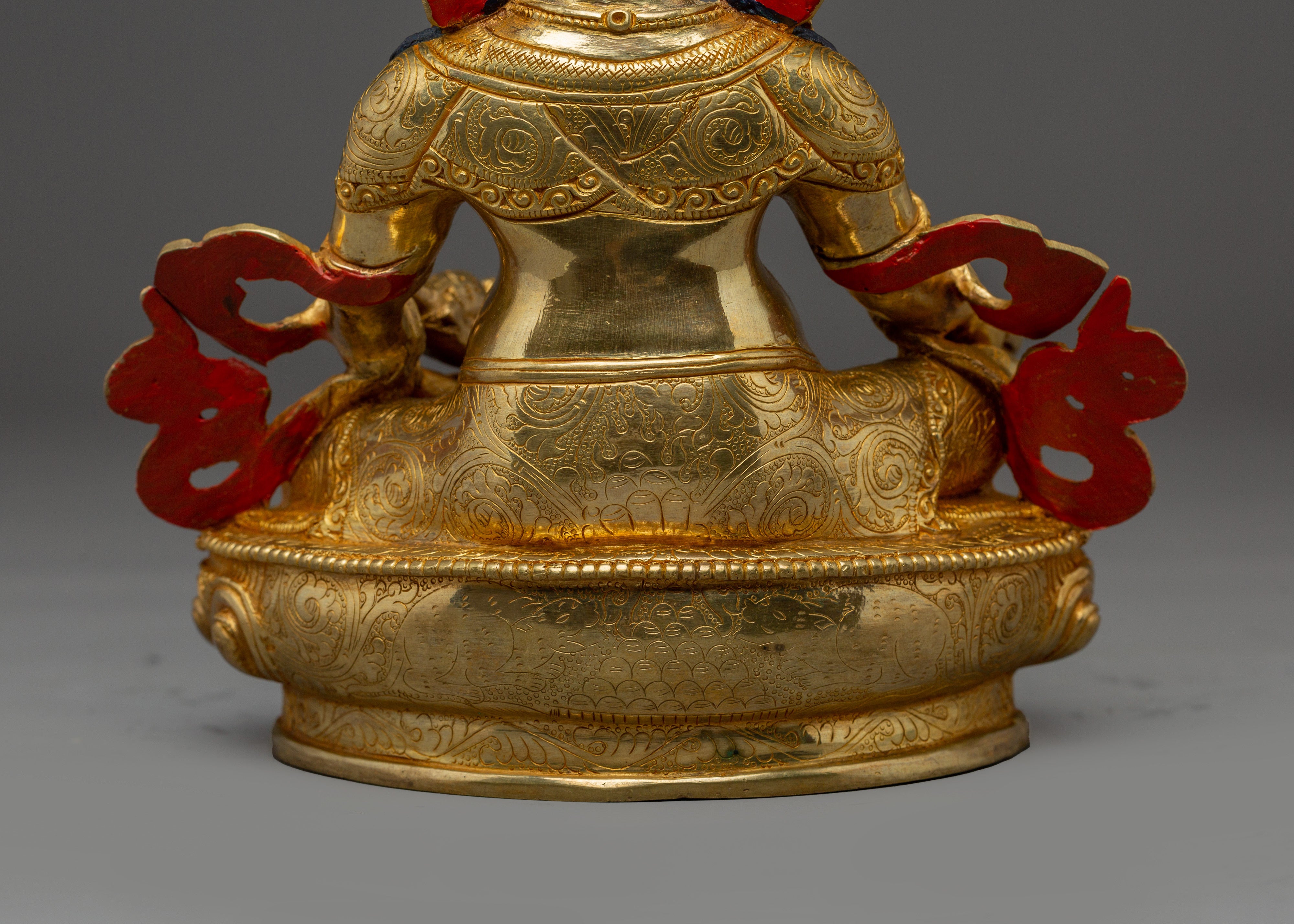 Dzambhala 24K Gold Gilded Copper Statue | Tibetan Buddha for Spiritual Abundance