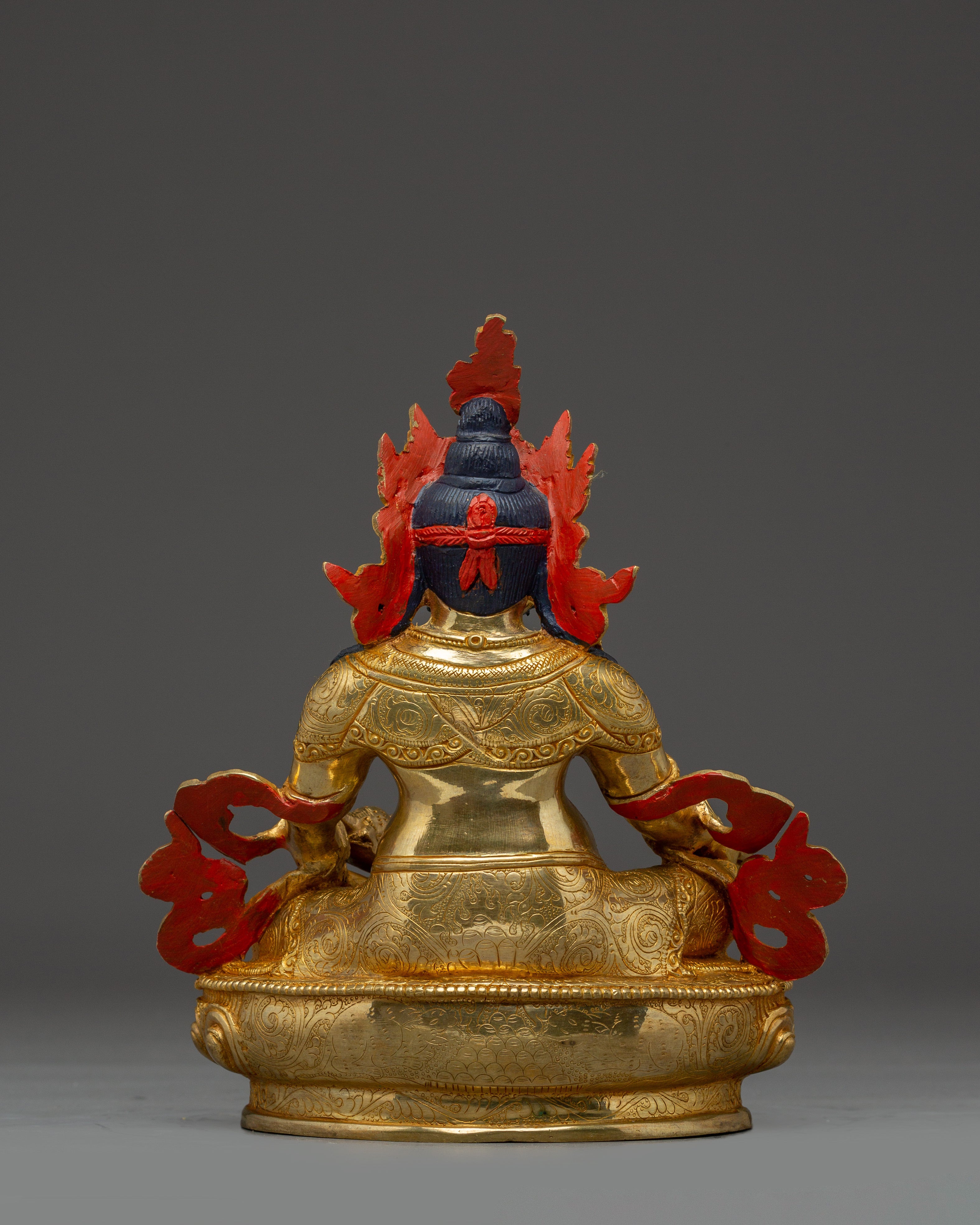 Dzambhala 24K Gold Gilded Copper Statue | Tibetan Buddha for Spiritual Abundance