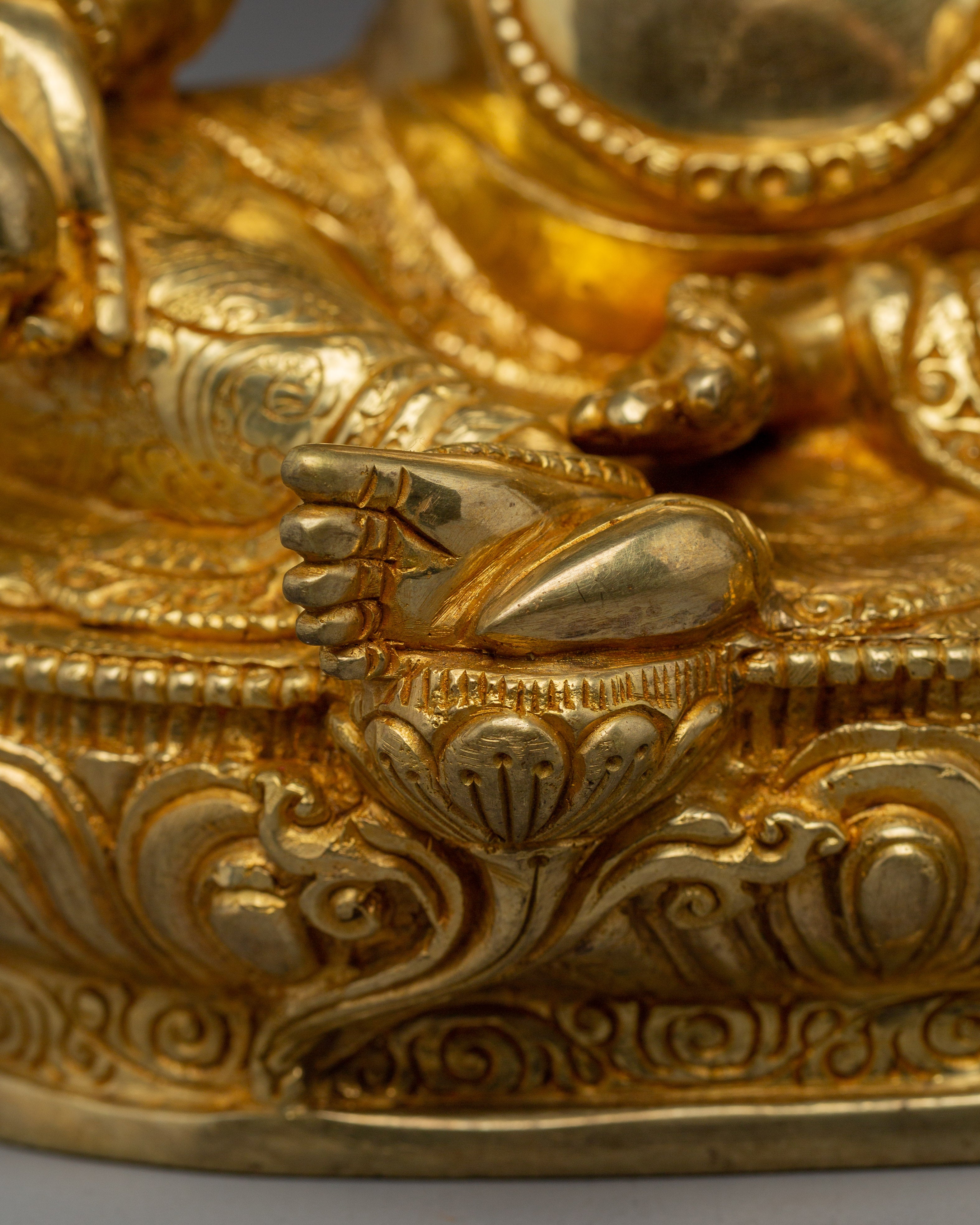 Dzambhala 24K Gold Gilded Copper Statue | Tibetan Buddha for Spiritual Abundance