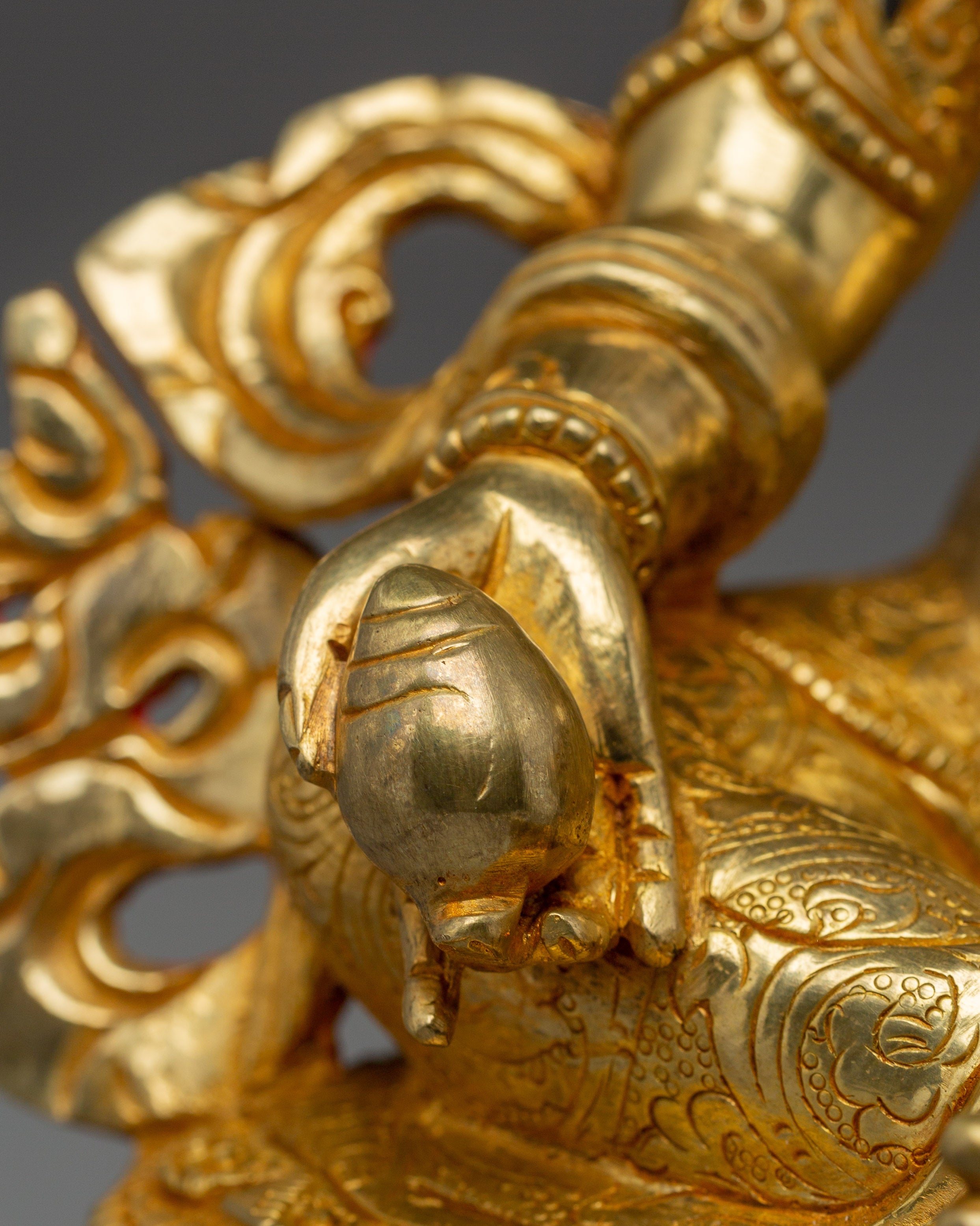 Dzambhala 24K Gold Gilded Copper Statue | Tibetan Buddha for Spiritual Abundance