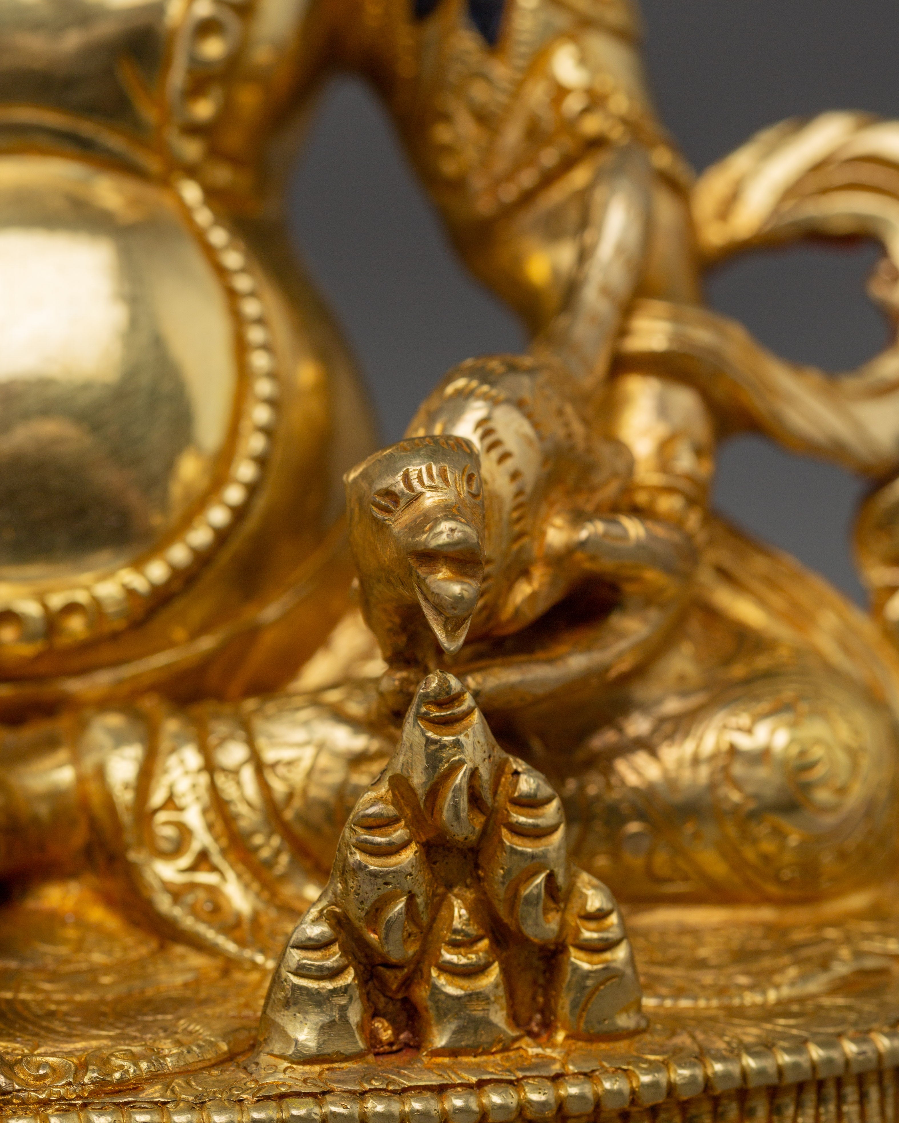 Dzambhala 24K Gold Gilded Copper Statue | Tibetan Buddha for Spiritual Abundance