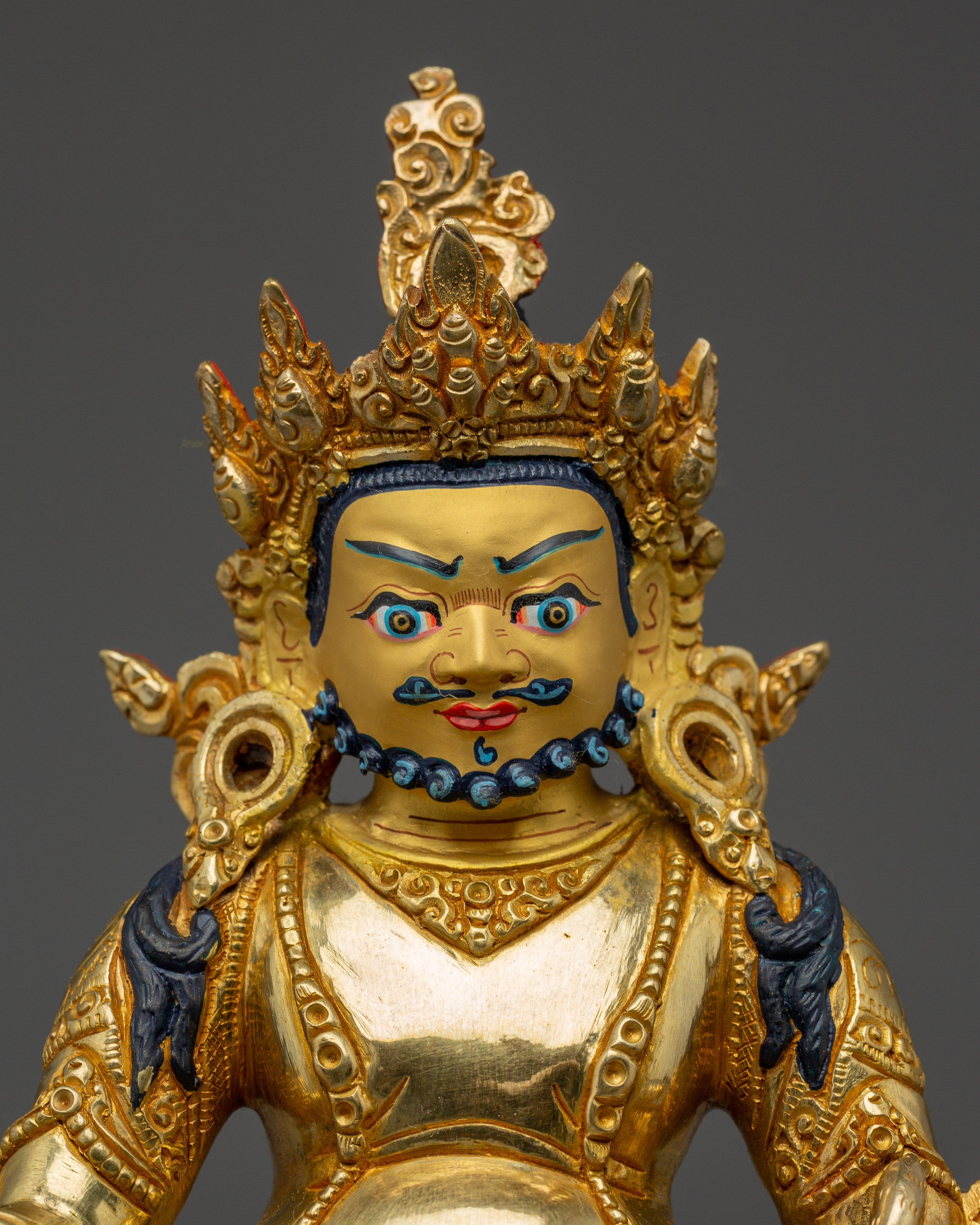 Dzambhala 24K Gold Gilded Copper Statue | Tibetan Buddha for Spiritual Abundance