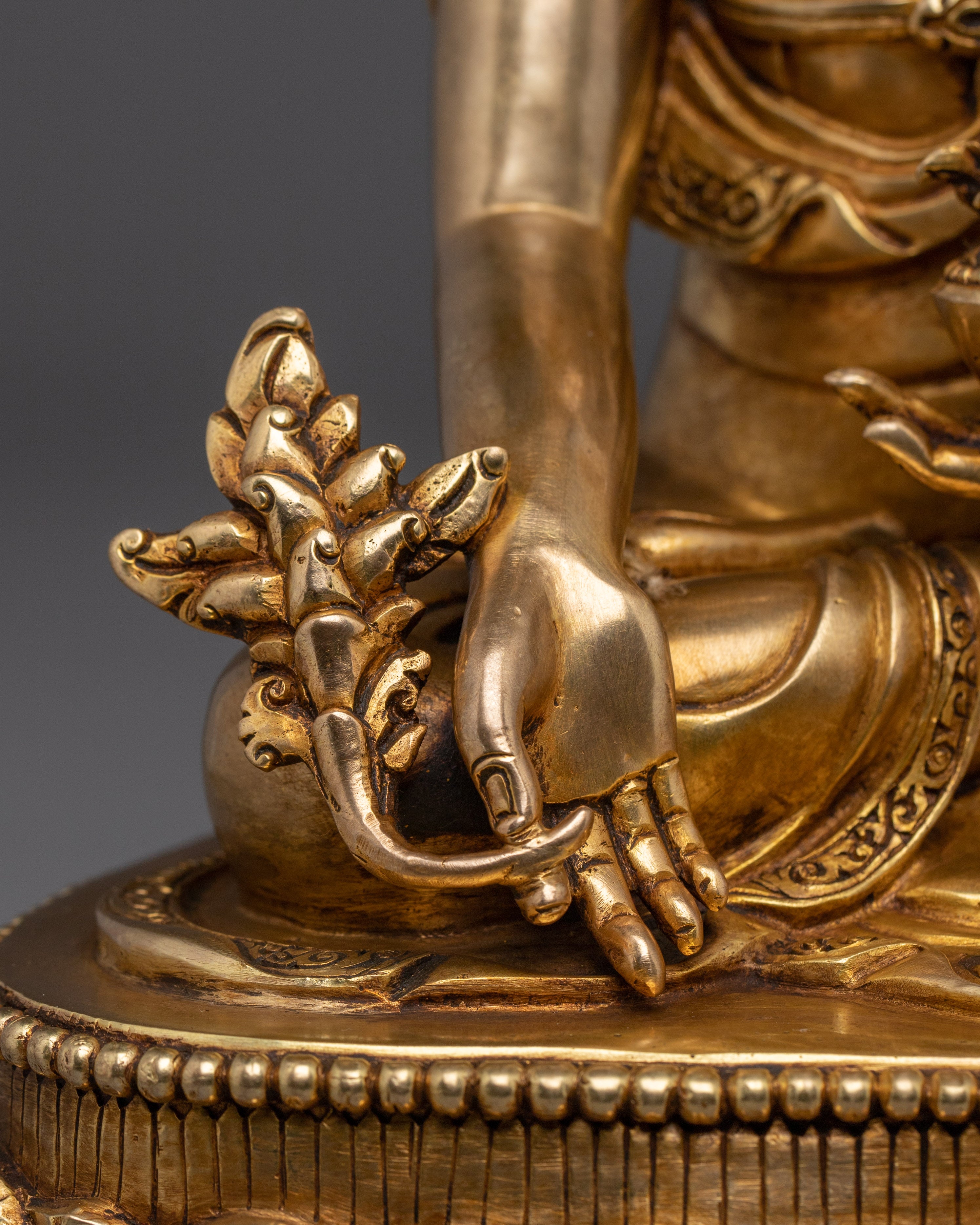 Sacred Medicine Buddha Sculpture for Altar | Copper Deity and Spiritual Healing Spaces