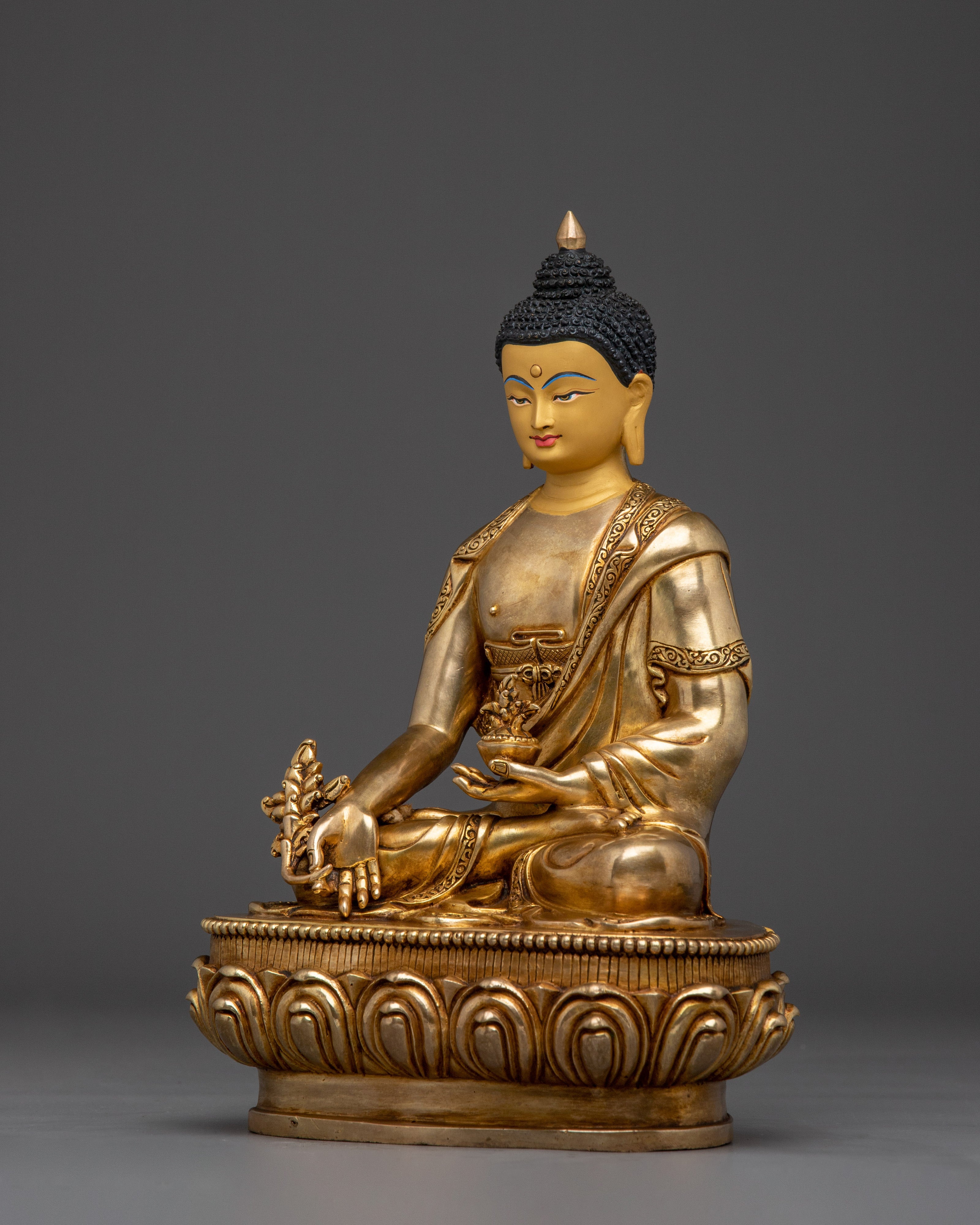 Sacred Medicine Buddha Sculpture for Altar | Copper Deity and Spiritual Healing Spaces