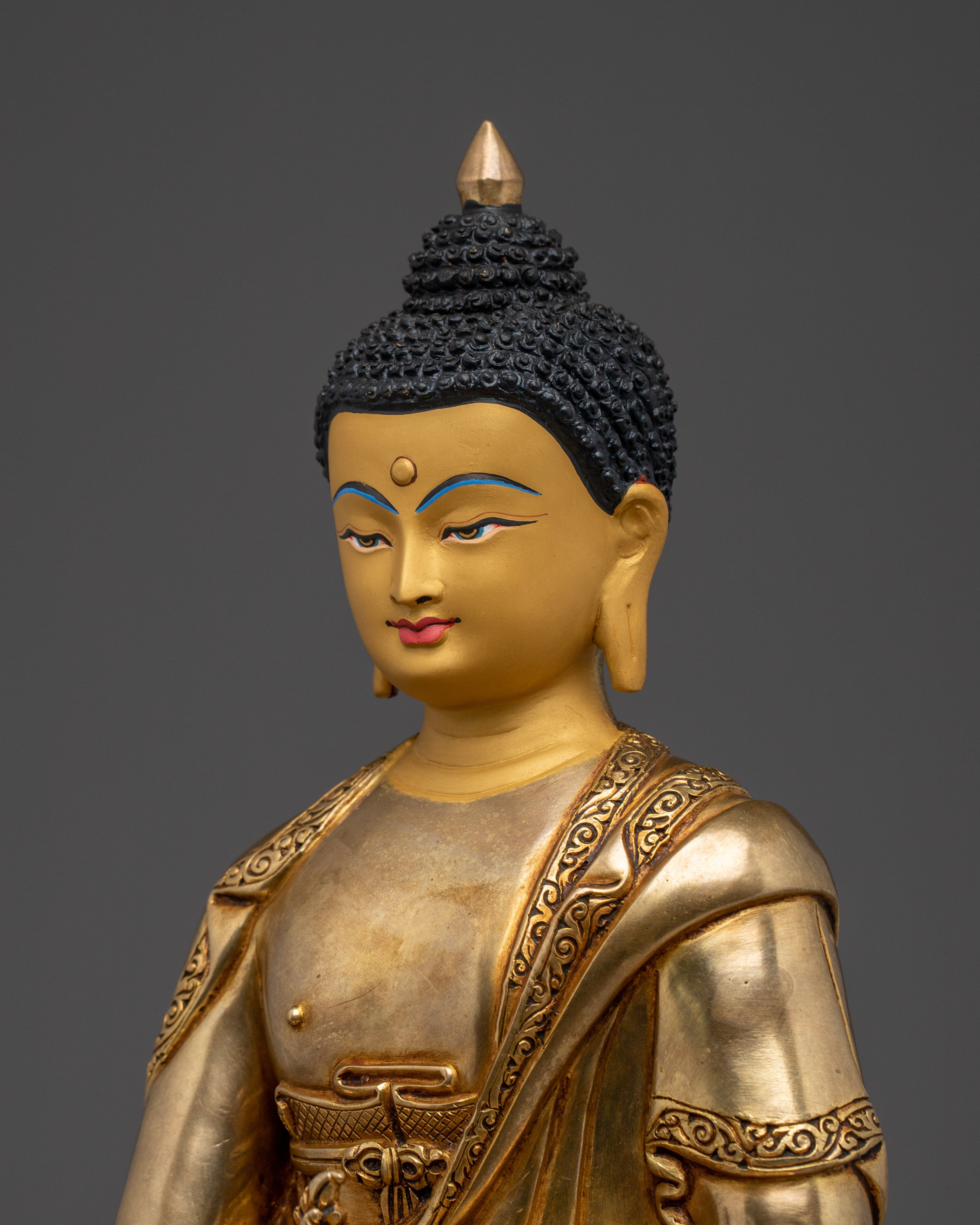 Sacred Medicine Buddha Sculpture for Altar | Copper Deity and Spiritual Healing Spaces