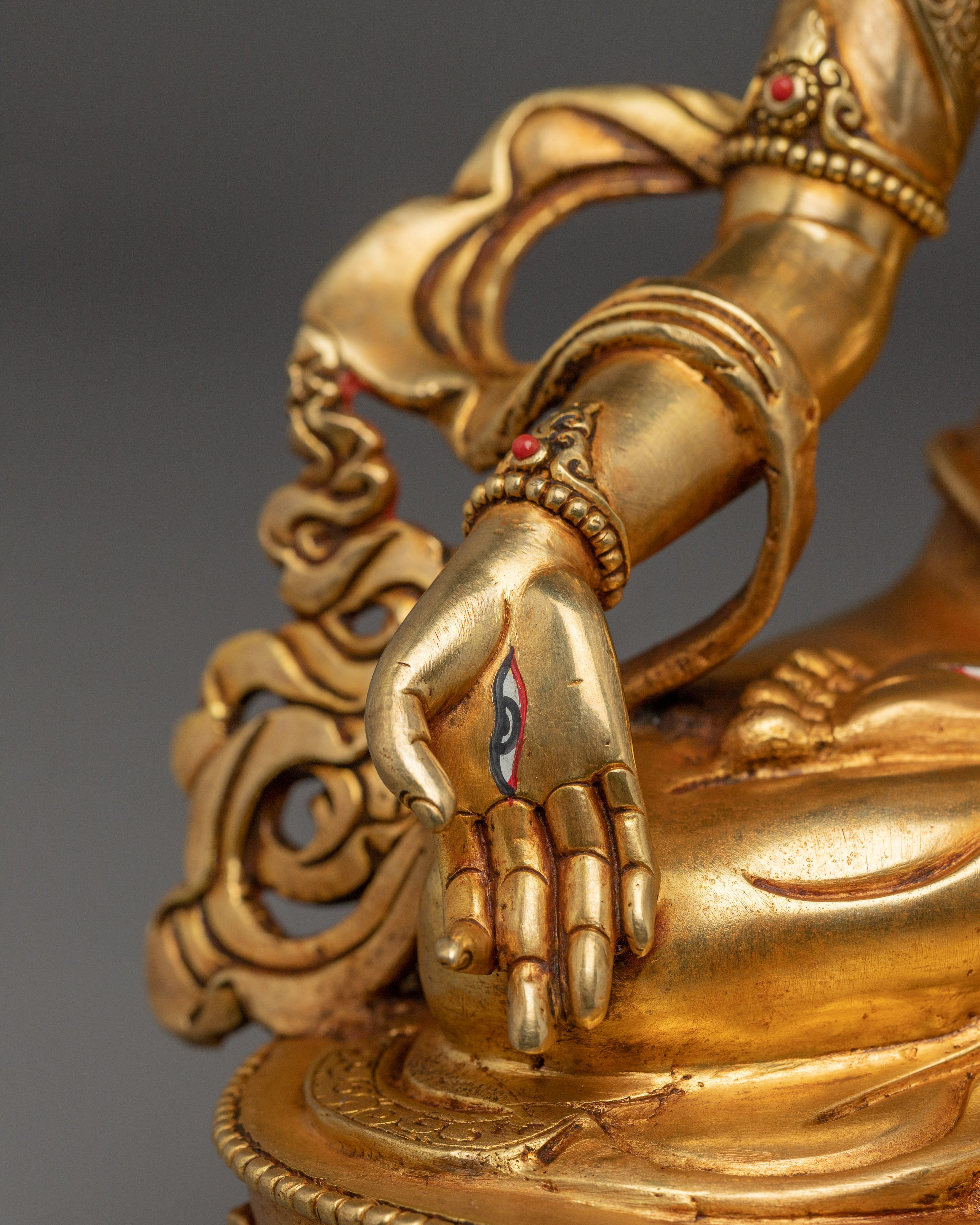 Golden White Tara Sacred Buddhist Artwork | Divine Protector and Spiritual Guide