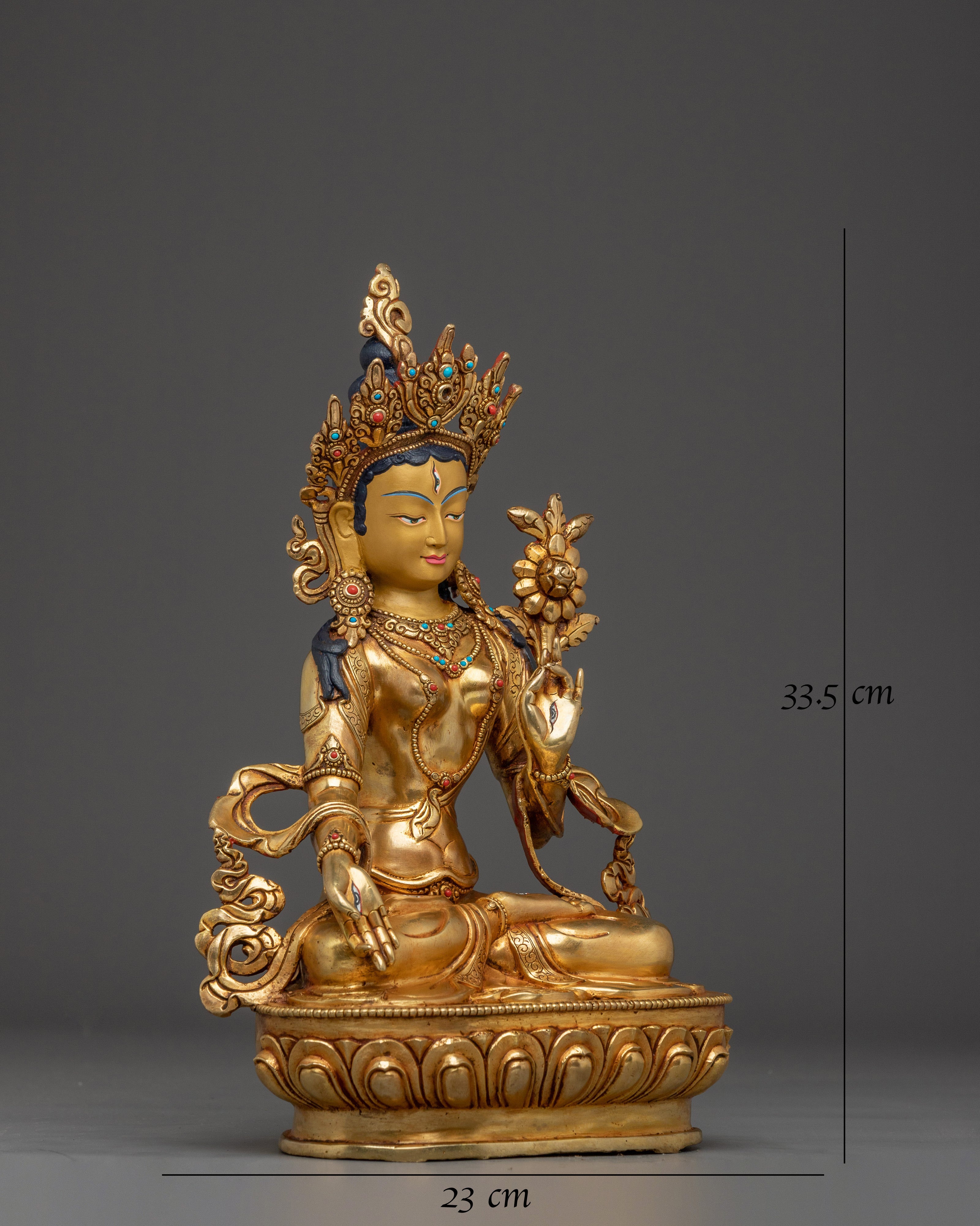 Golden White Tara Sacred Buddhist Artwork