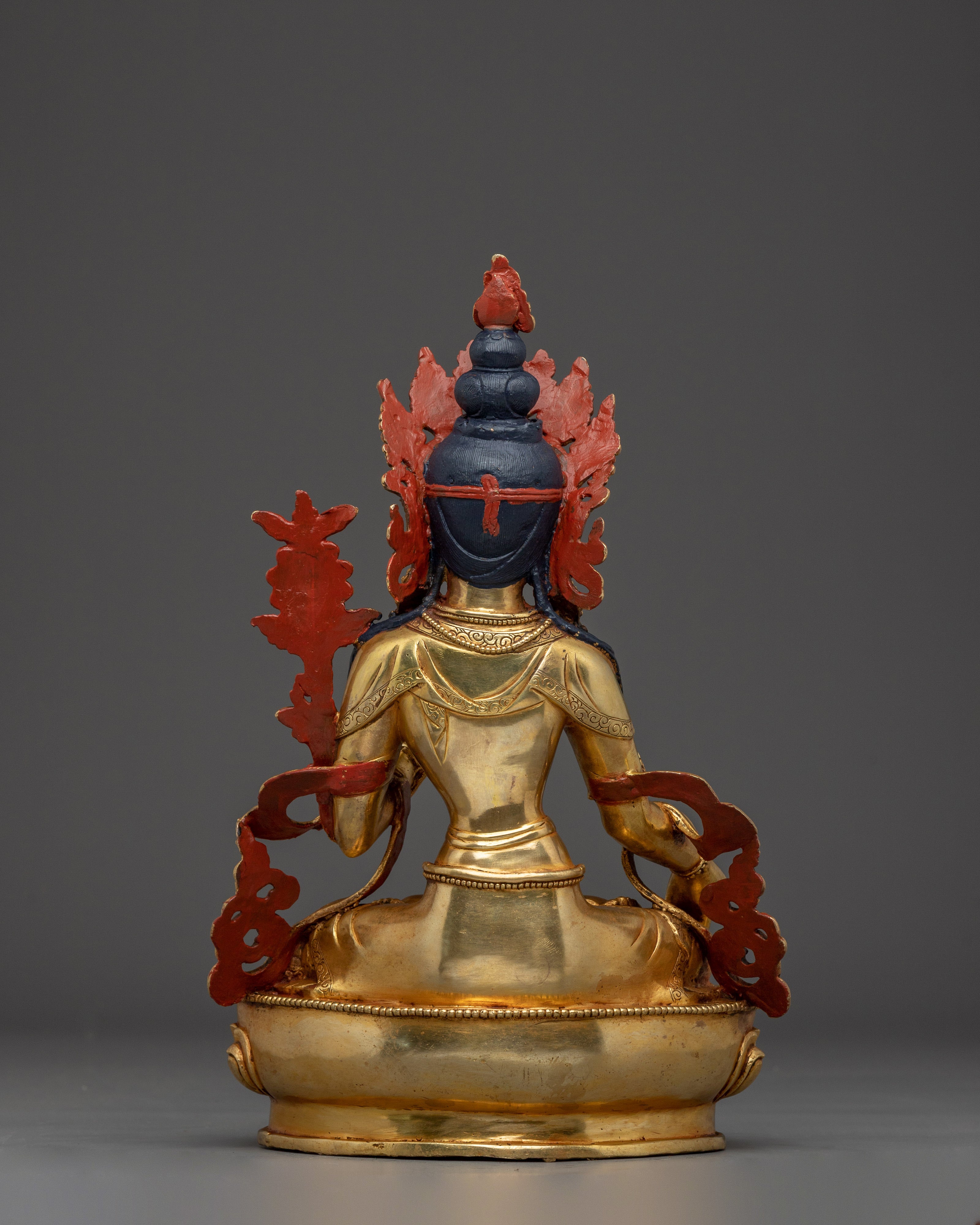 Golden White Tara Sacred Buddhist Artwork | Divine Protector and Spiritual Guide