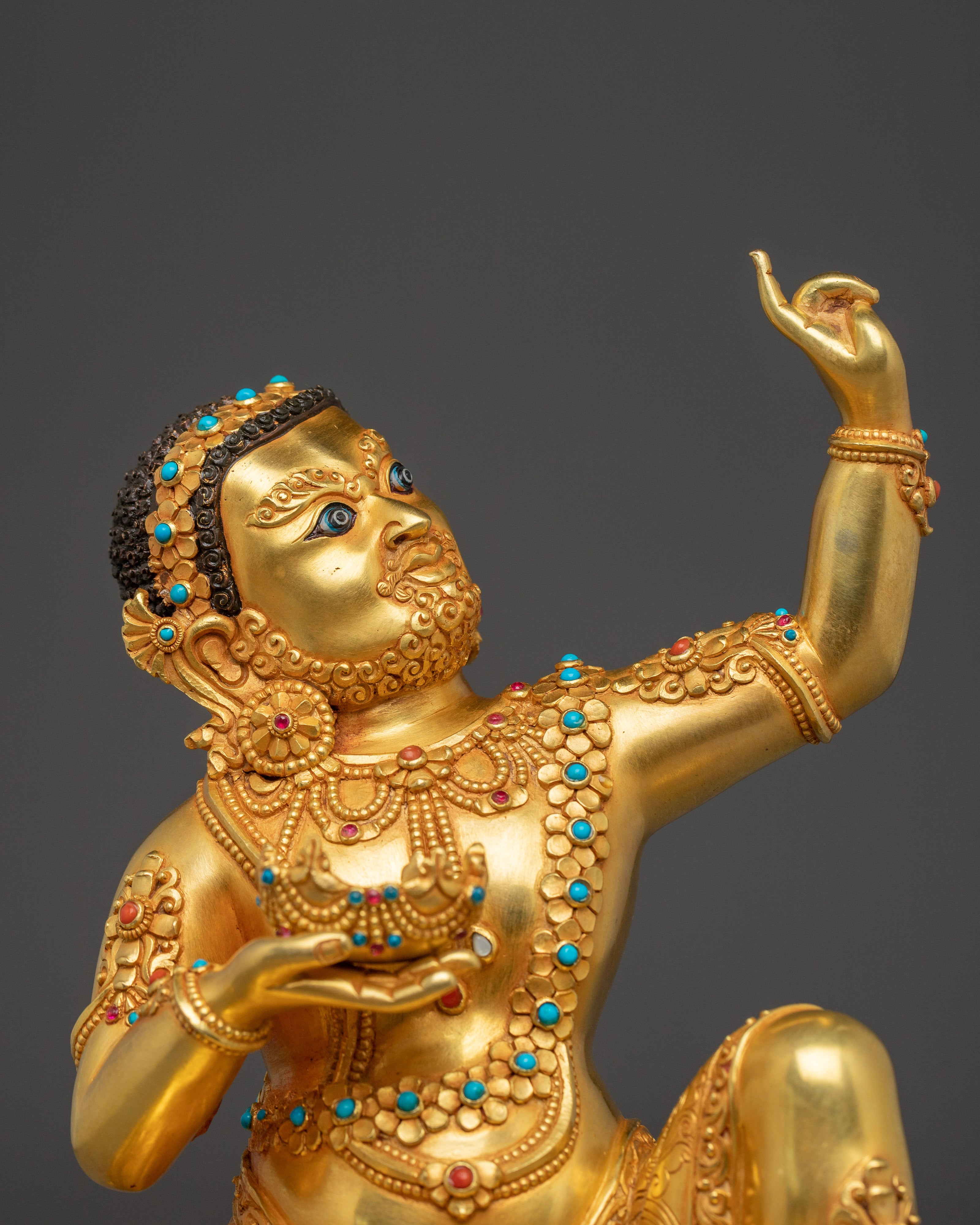 Tantric Master Virupa | Gold Gilded Tibetan Art