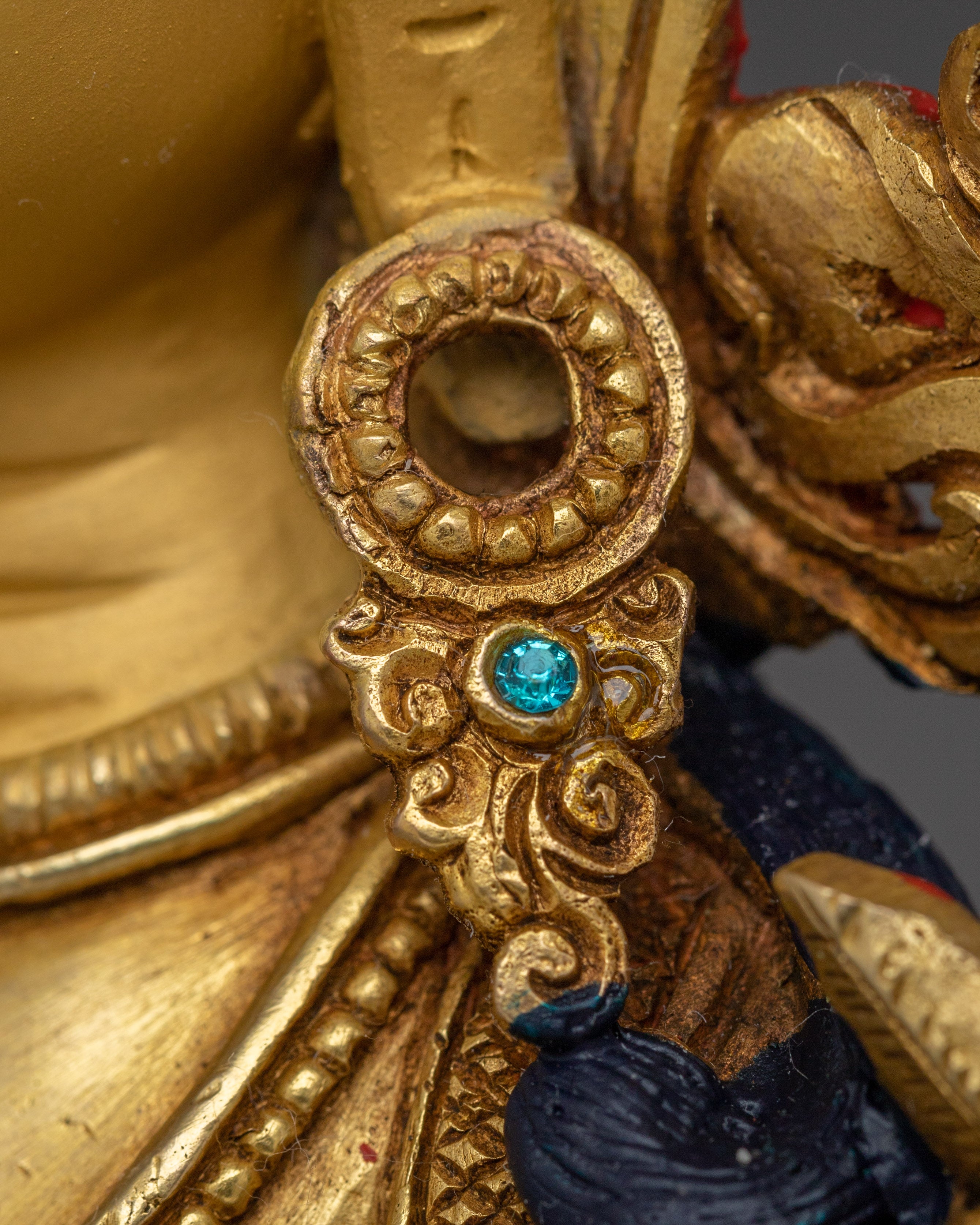 Gold Gilded Green Tara Copper Statue | Buddhist Goddess for Altar