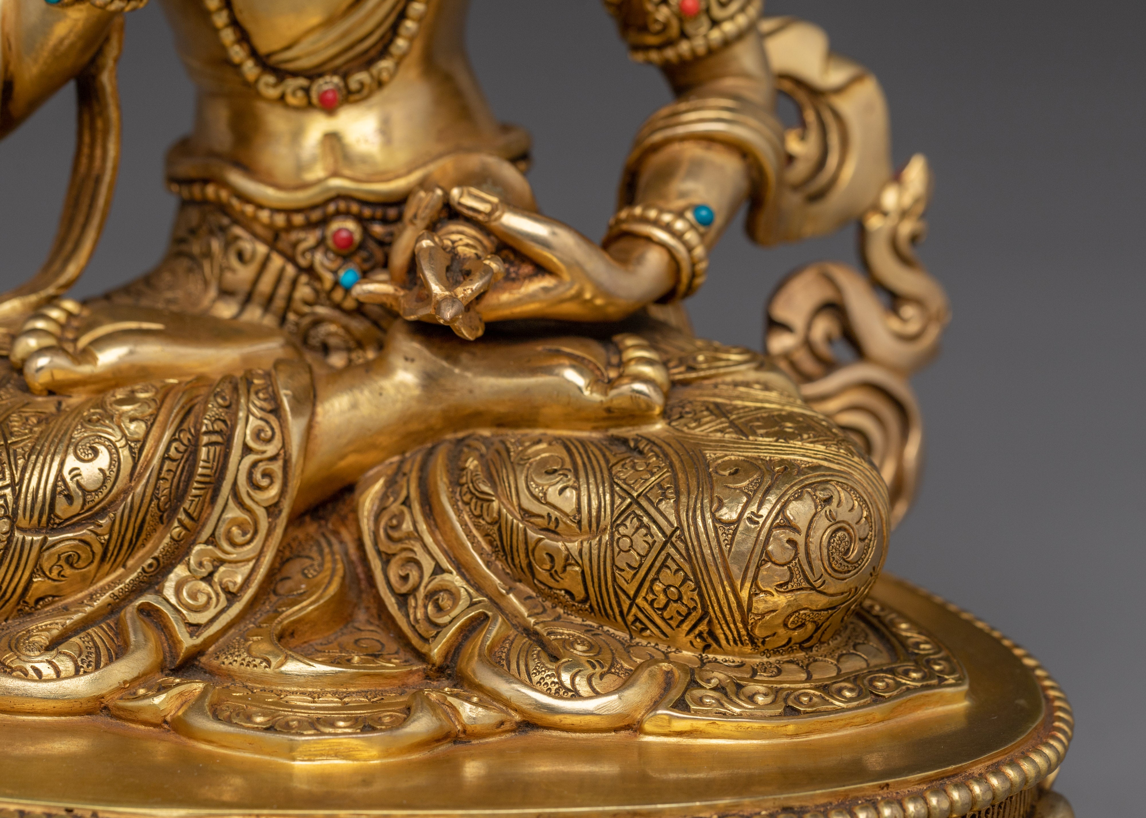 Vajrasattva Statue in 24K Gold Gilded & Copper | Buddhist Deity for Purification