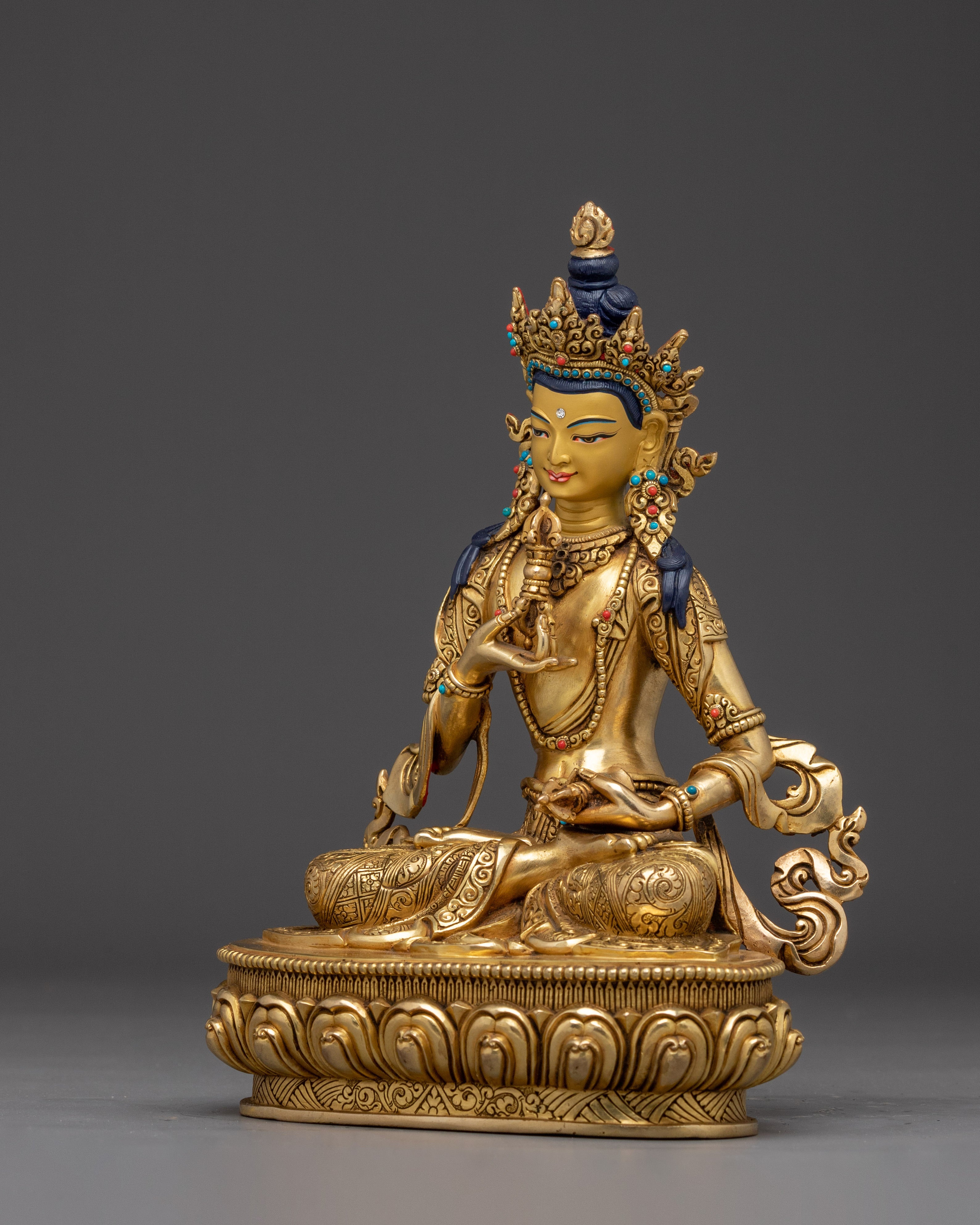 Vajrasattva Statue in 24K Gold Gilded & Copper | Buddhist Deity for Purification