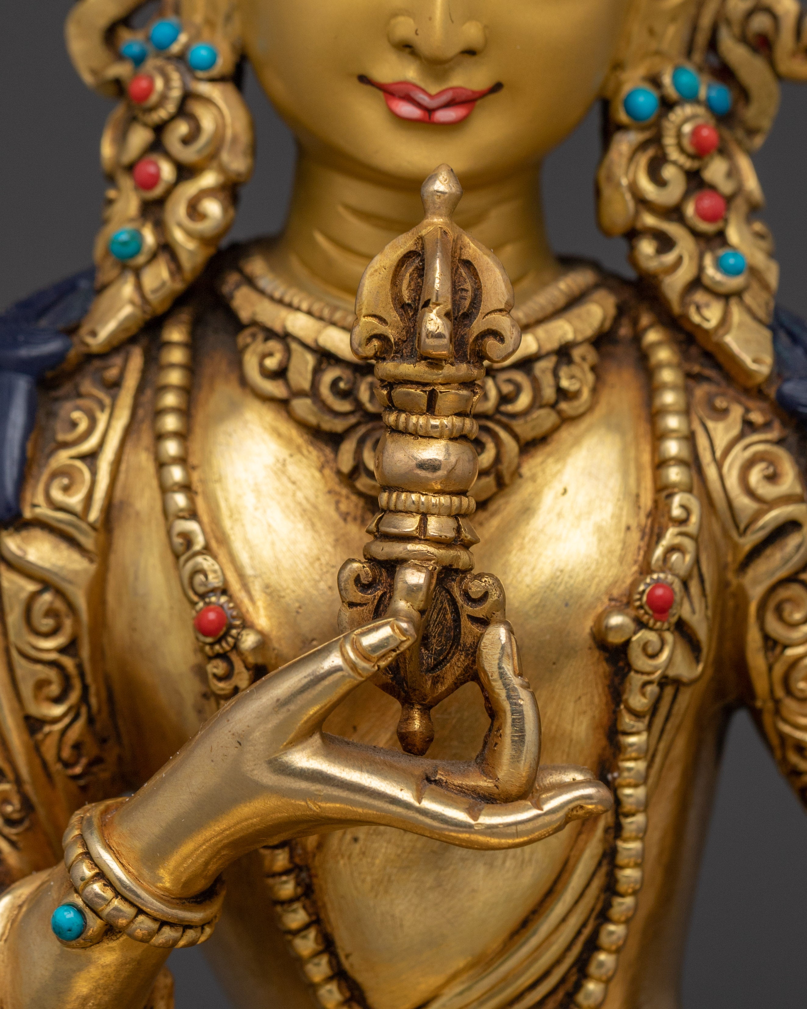 Vajrasattva Statue in 24K Gold Gilded & Copper | Buddhist Deity for Purification