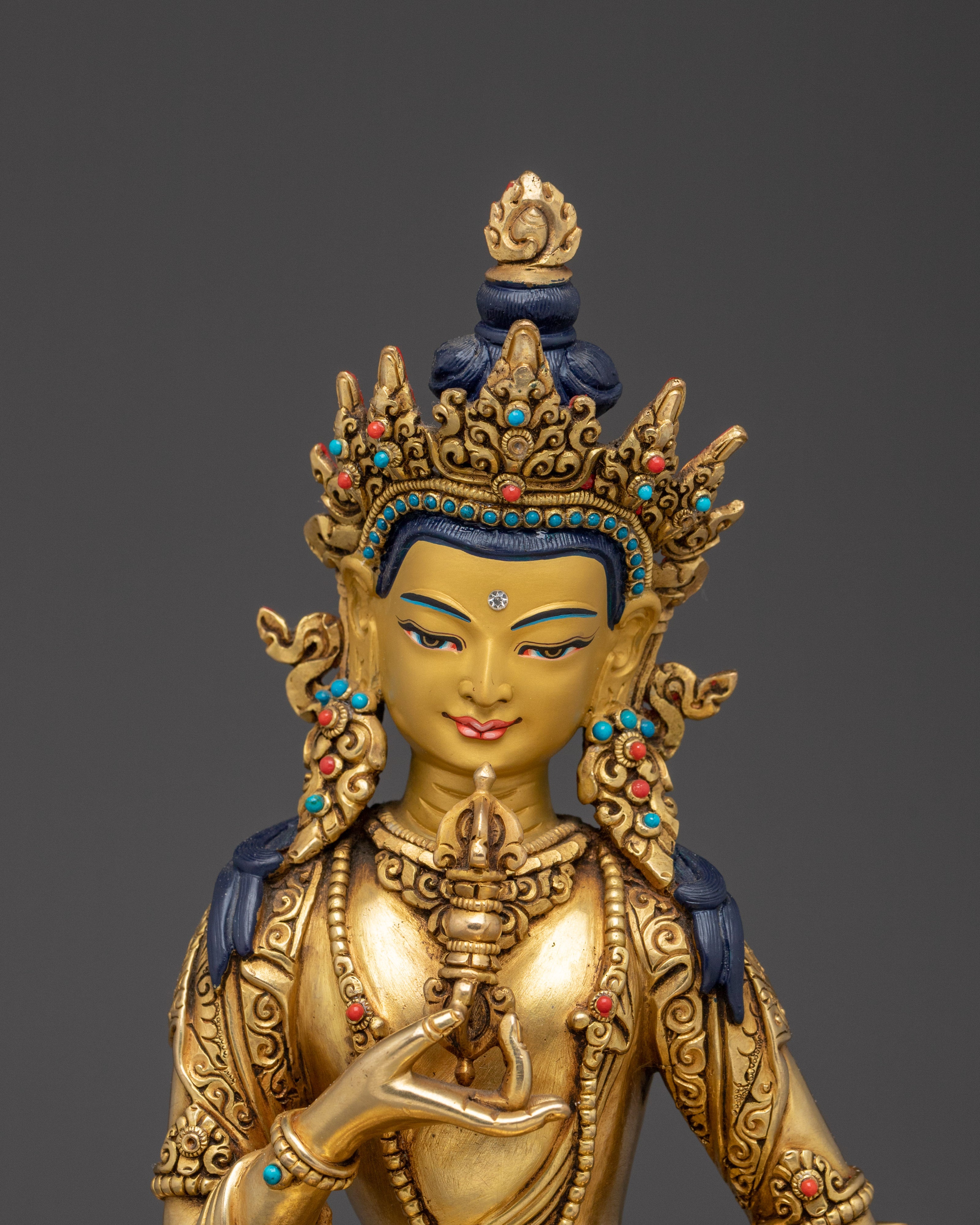 Vajrasattva Statue in 24K Gold Gilded & Copper | Buddhist Deity for Purification
