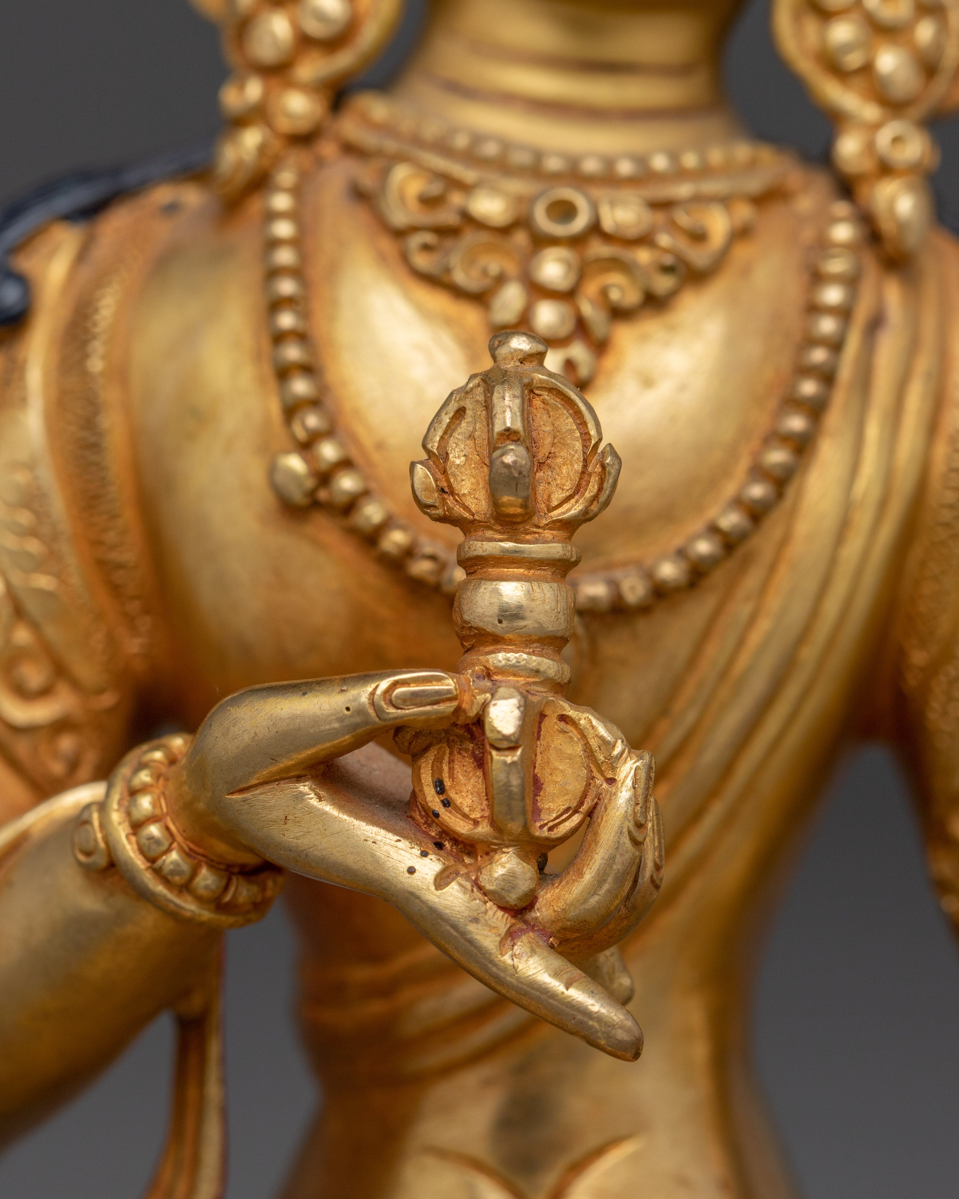 Elegant Vajrasattva Gold and Copper Statue | Symbol of Cleansing & Spiritual Enlightenment