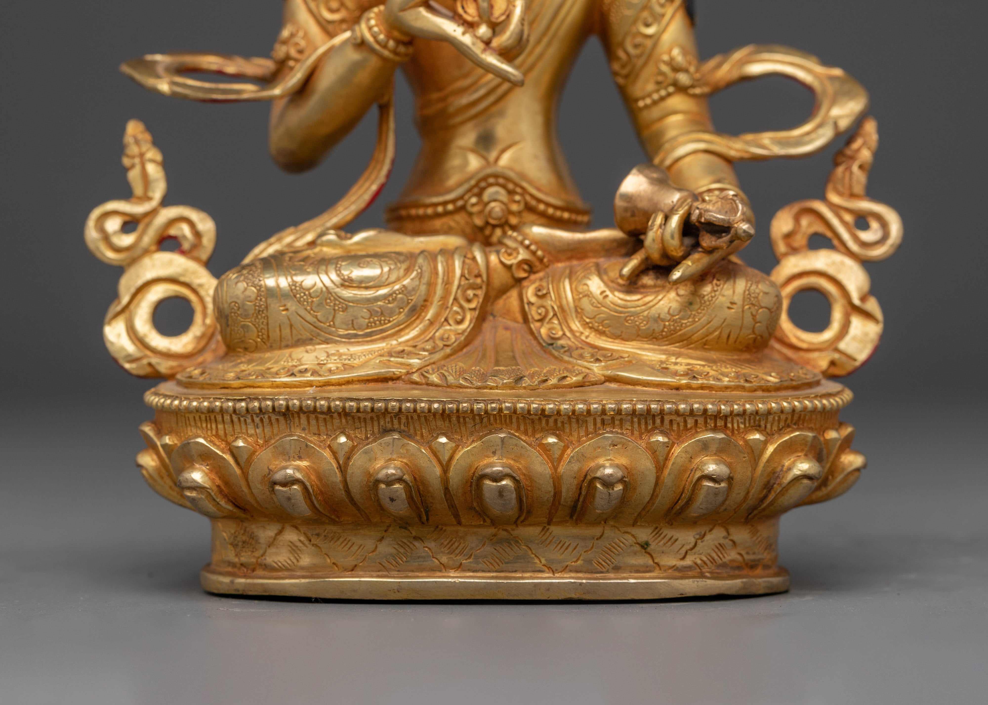 Elegant Vajrasattva Gold and Copper Statue | Symbol of Cleansing & Spiritual Enlightenment