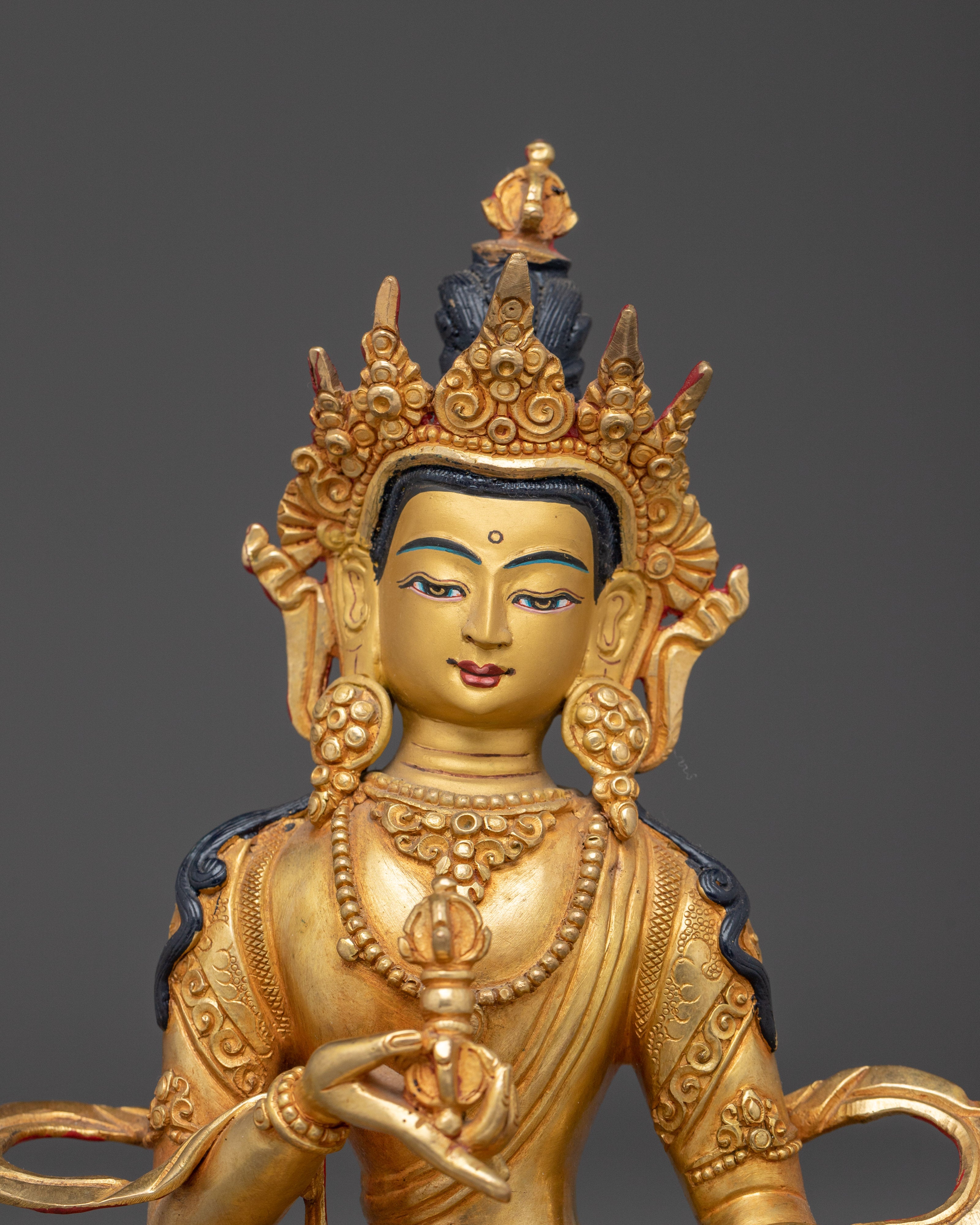 Elegant Vajrasattva Gold and Copper Statue | Symbol of Cleansing & Spiritual Enlightenment