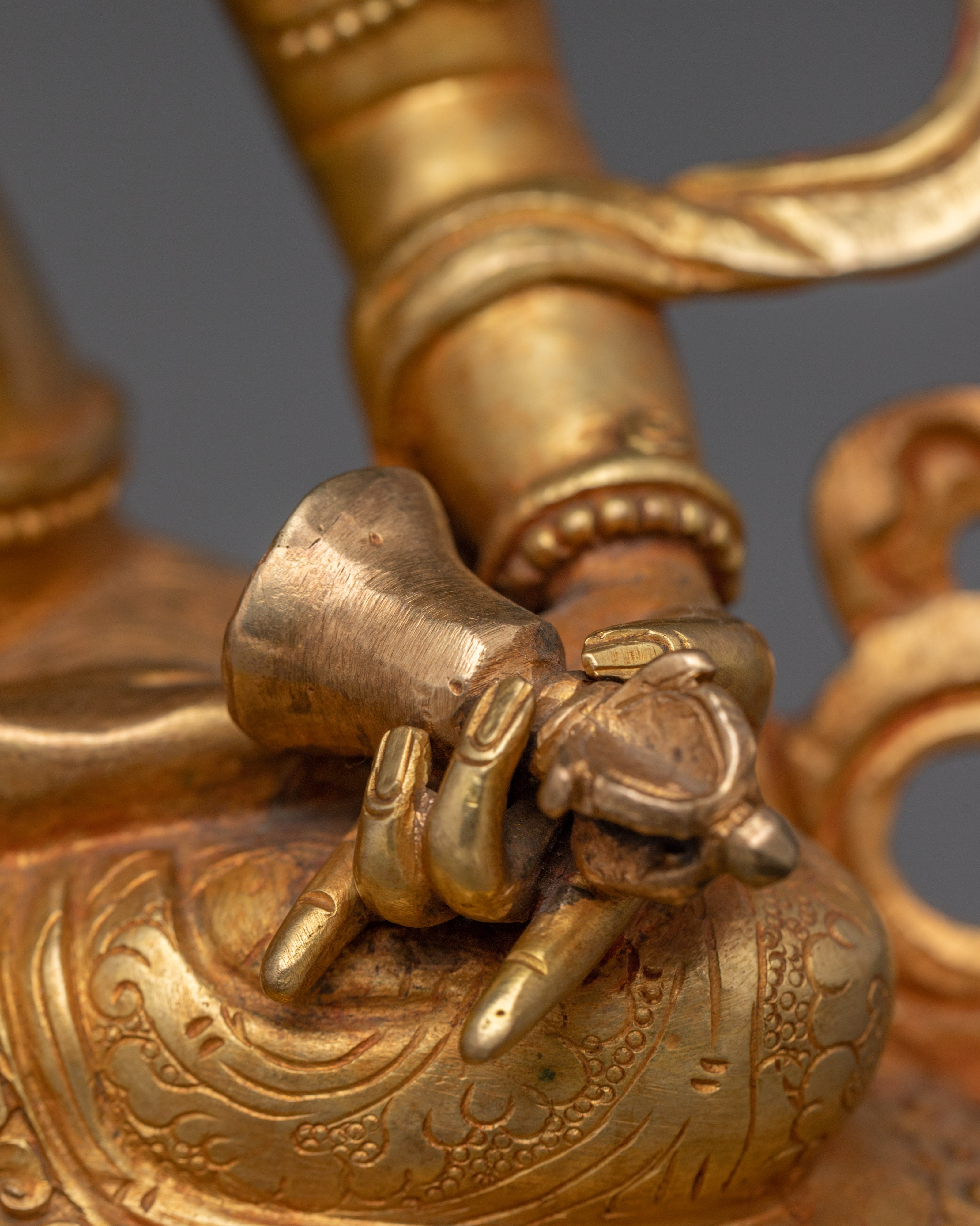 Elegant Vajrasattva Gold and Copper Statue | Symbol of Cleansing & Spiritual Enlightenment