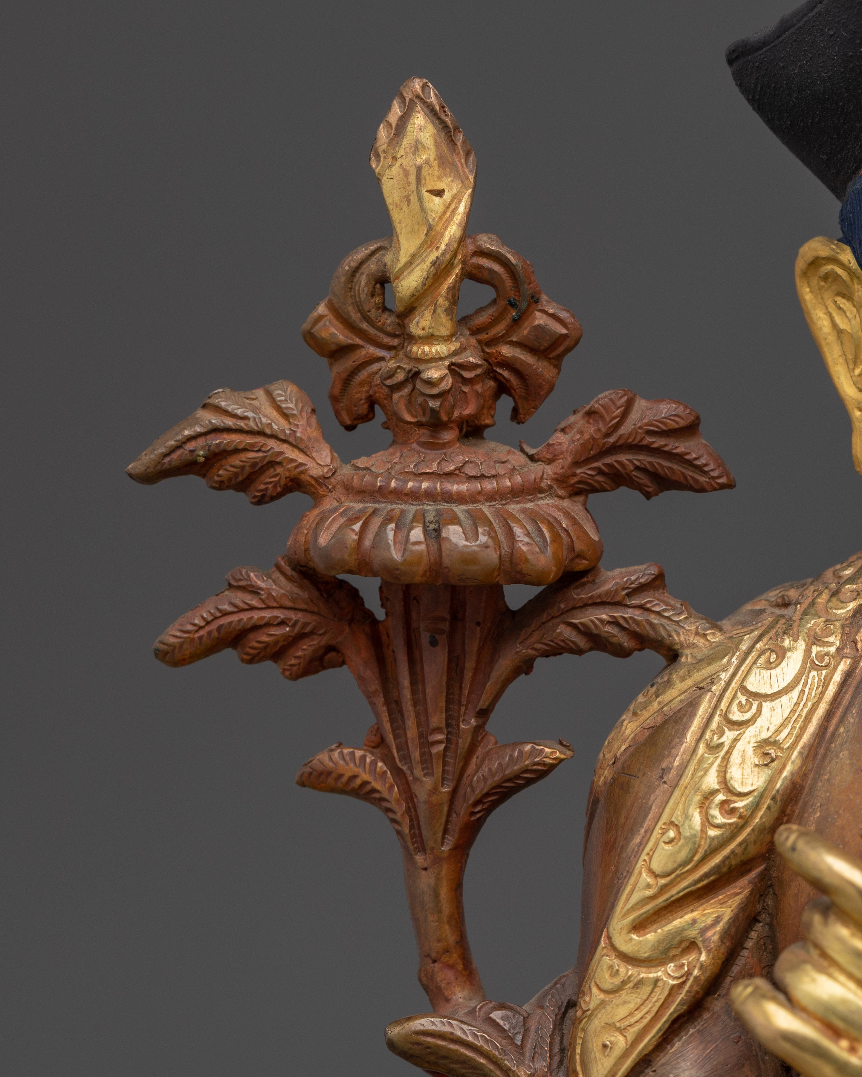 Karmapa Statue in 24K Gold Gilded Copper | Buddhist Master for Altar