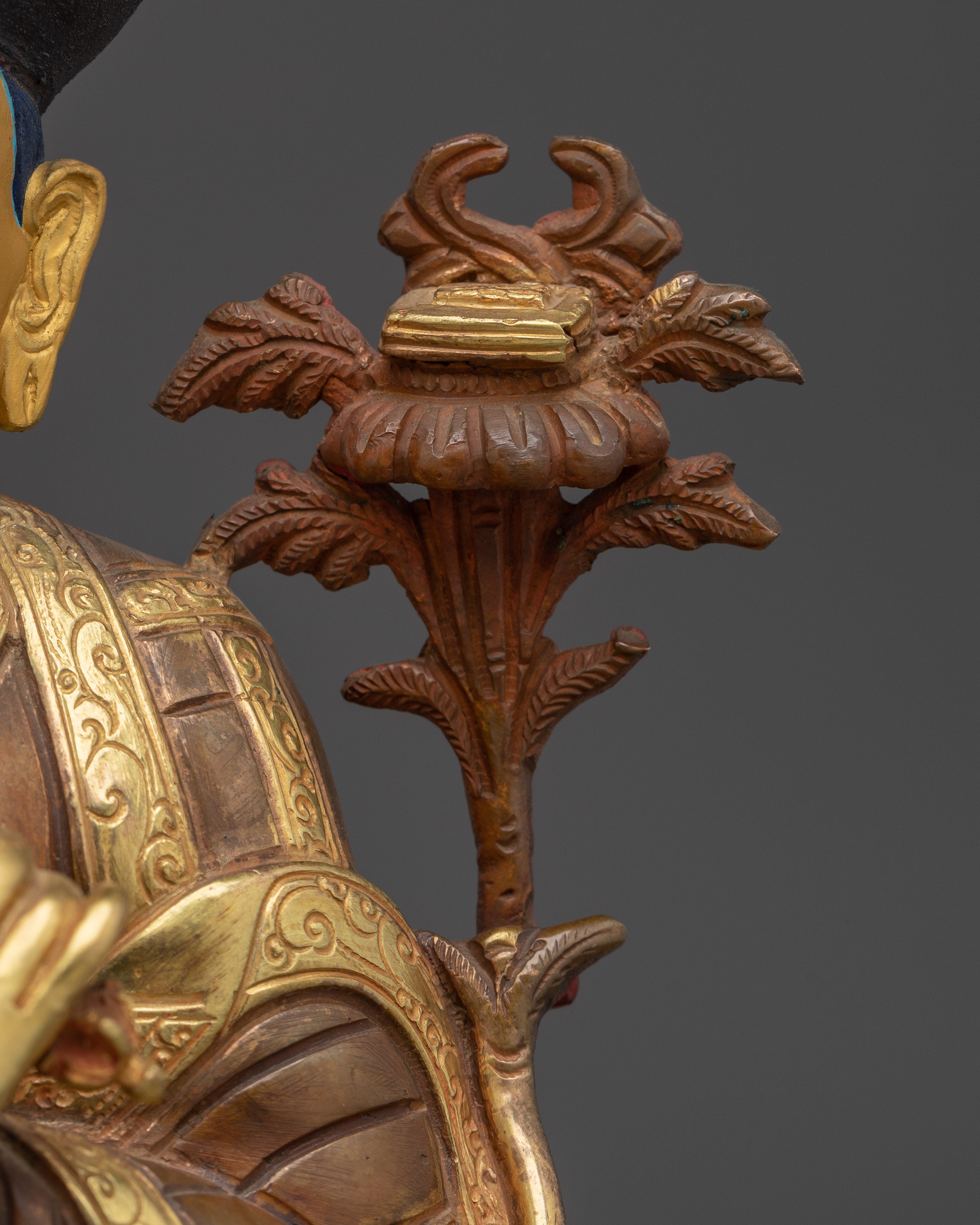 Karmapa Statue in 24K Gold Gilded Copper | Buddhist Master for Altar