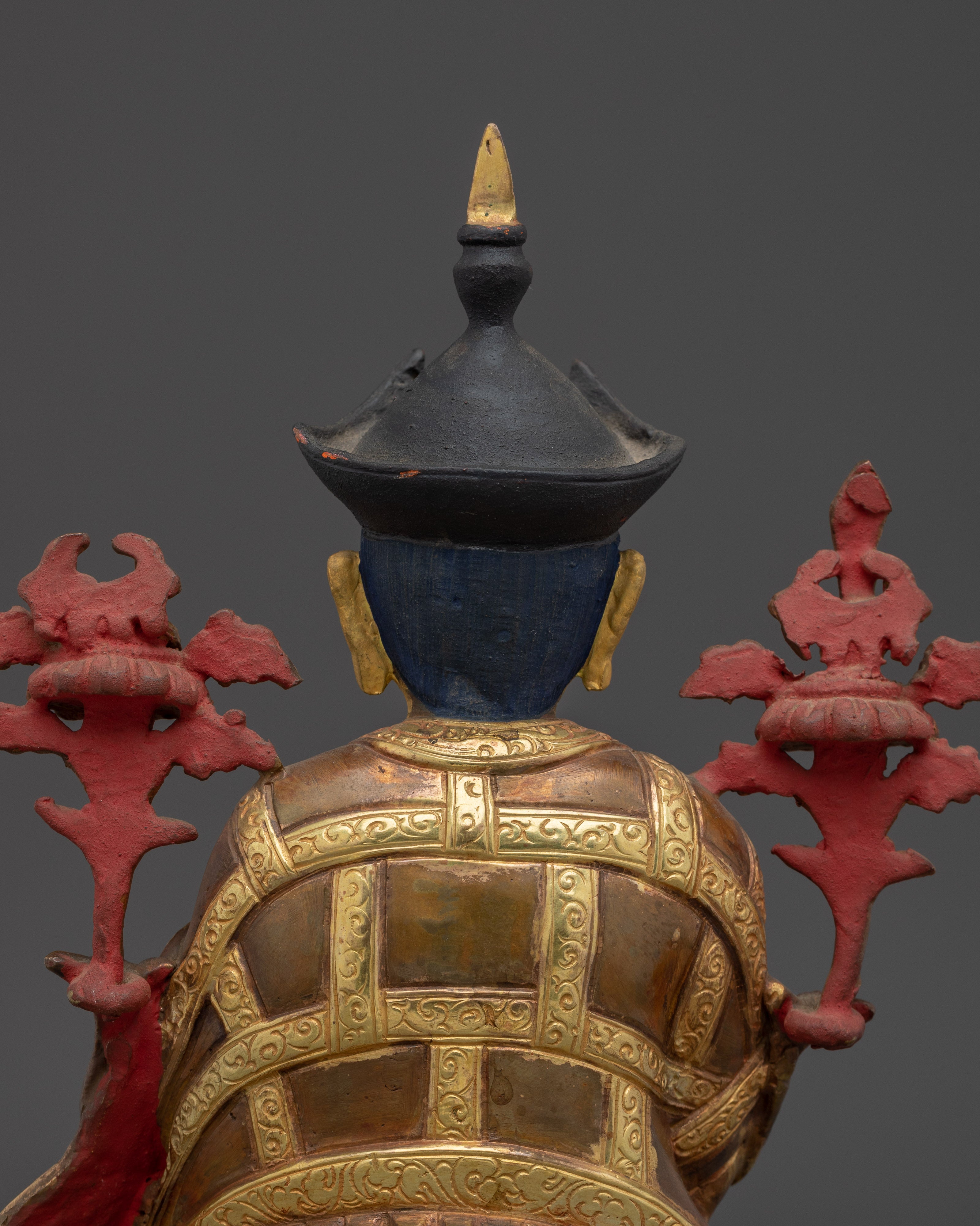 Karmapa Statue in 24K Gold Gilded Copper | Buddhist Master for Altar