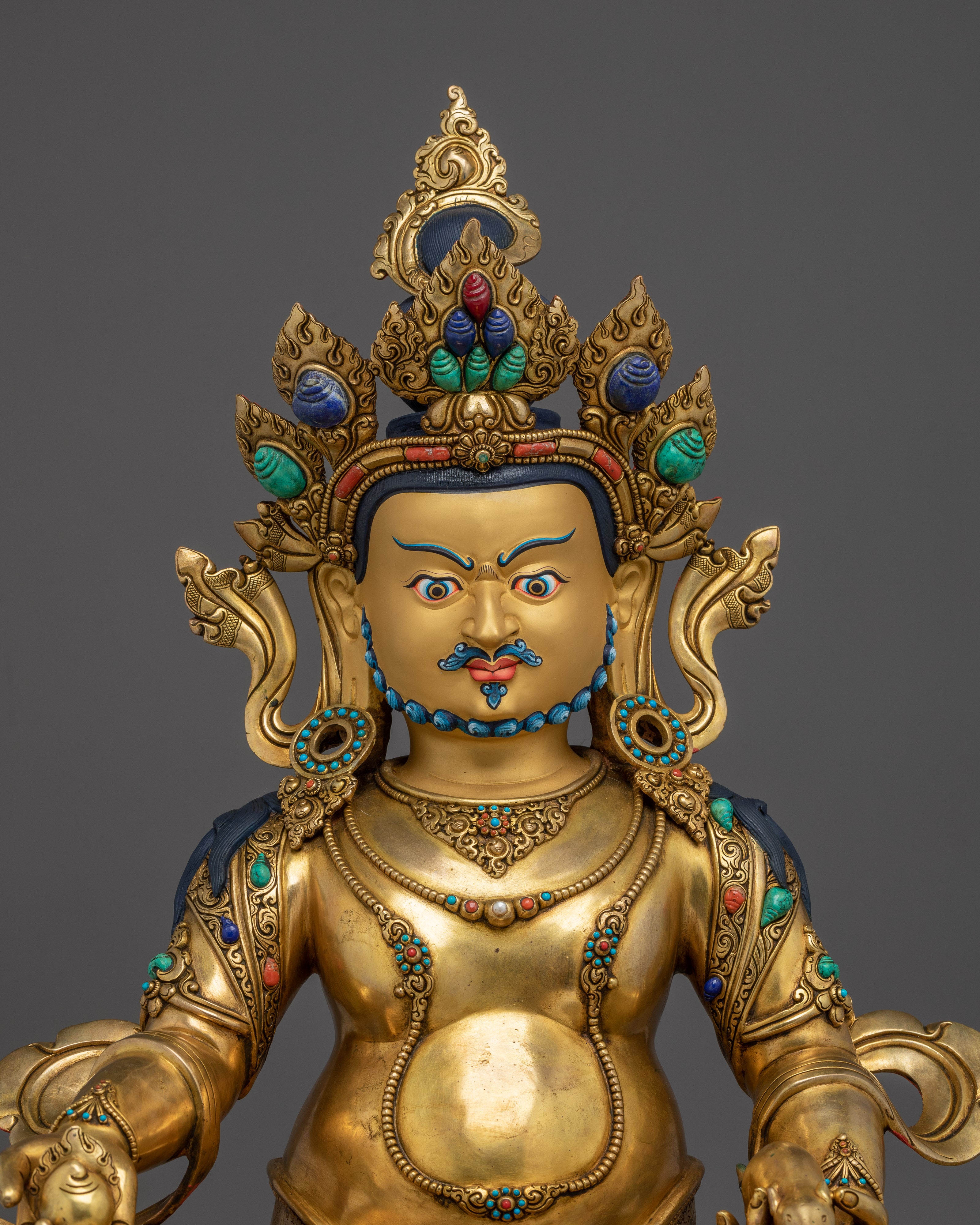 Dzambhala, Prosperity Figure | Gold Gilded Vajrayana Art