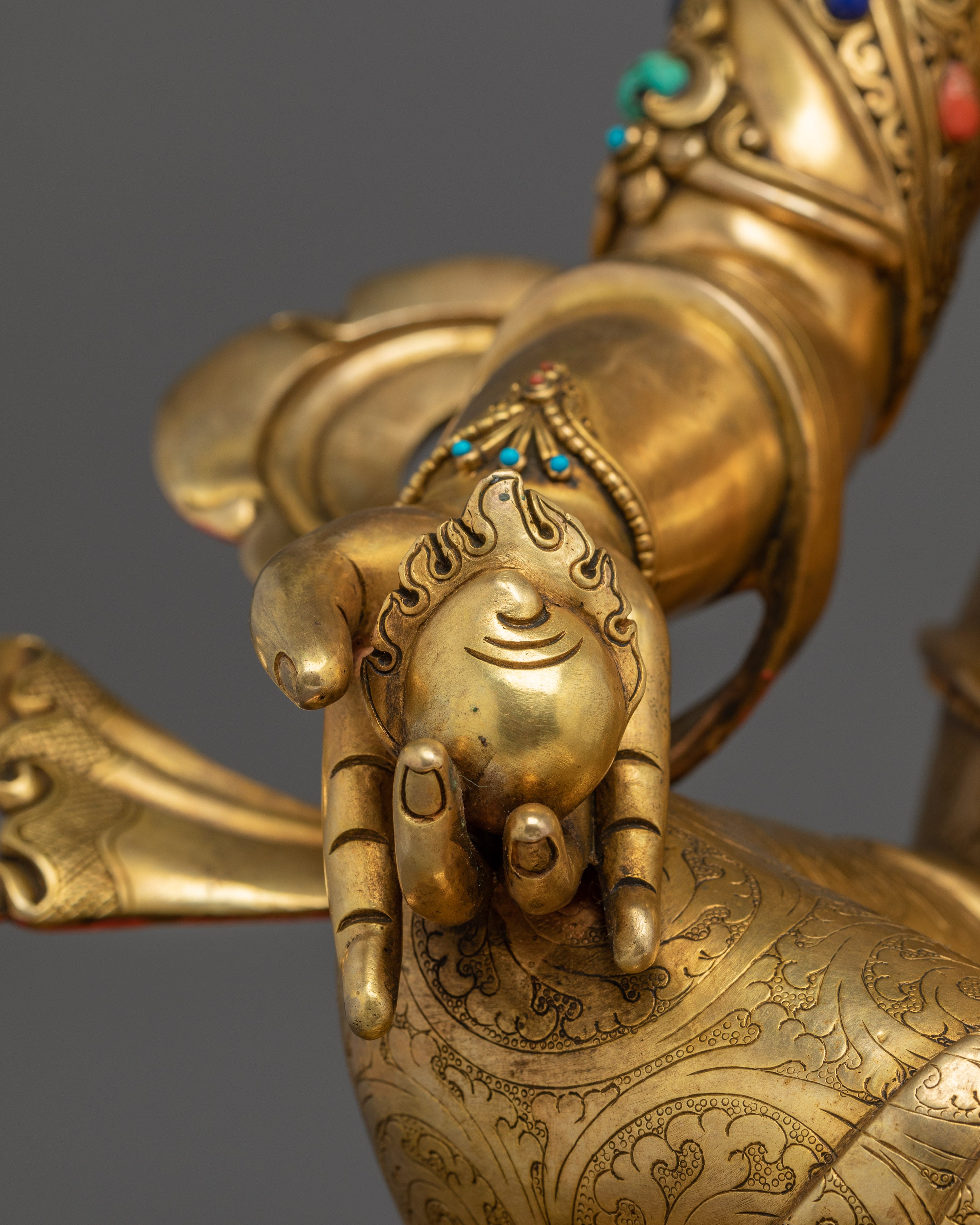 Dzambhala, Prosperity Figure | Gold Gilded Vajrayana Art