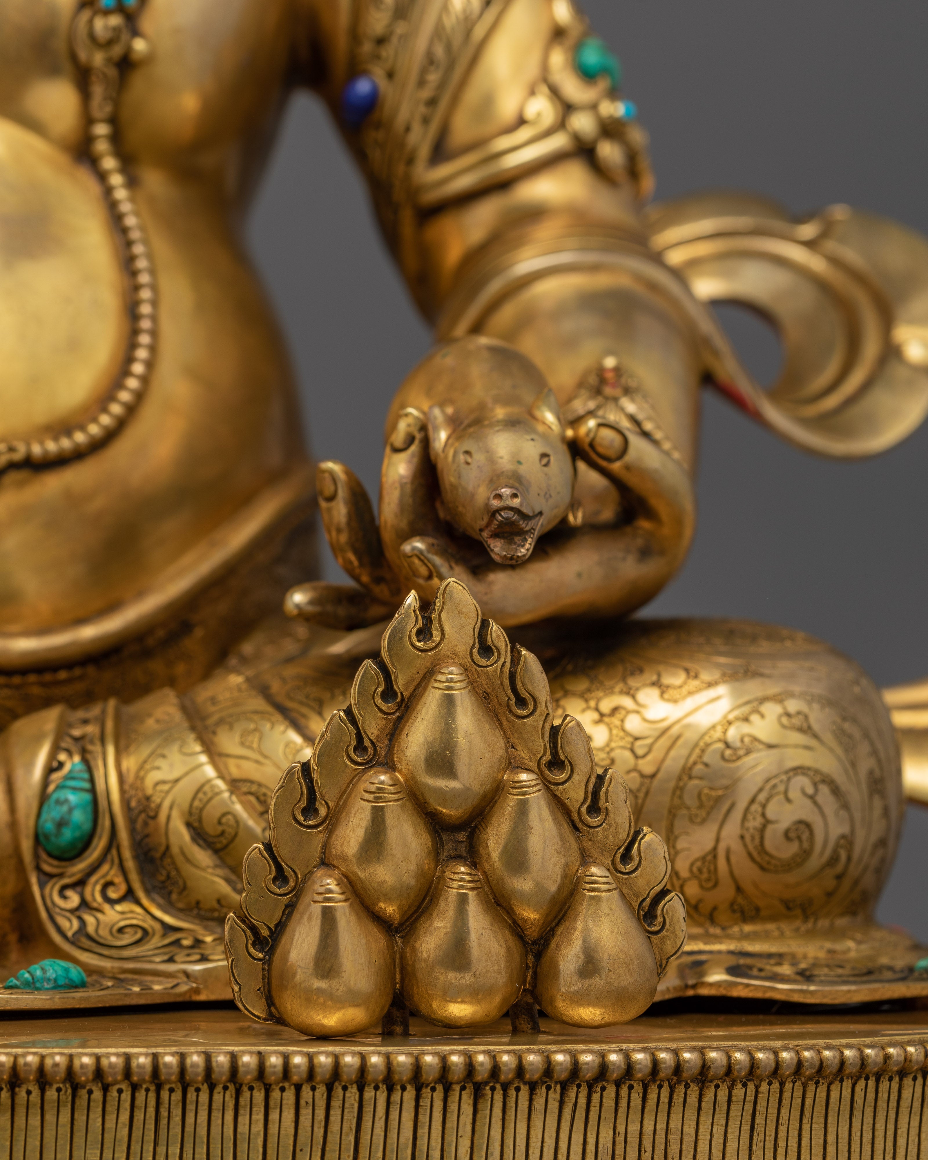 Dzambhala, Prosperity Figure | Gold Gilded Vajrayana Art