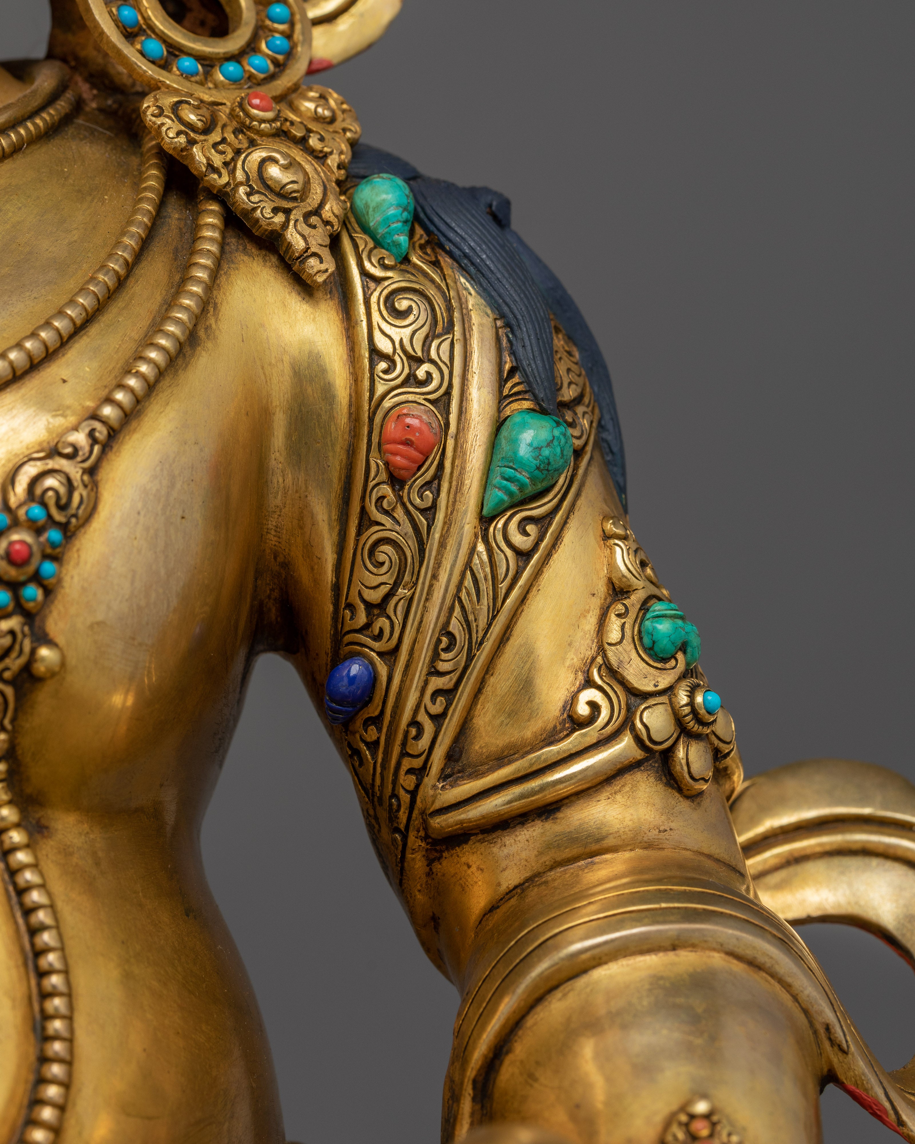 Dzambhala, Prosperity Figure | Gold Gilded Vajrayana Art