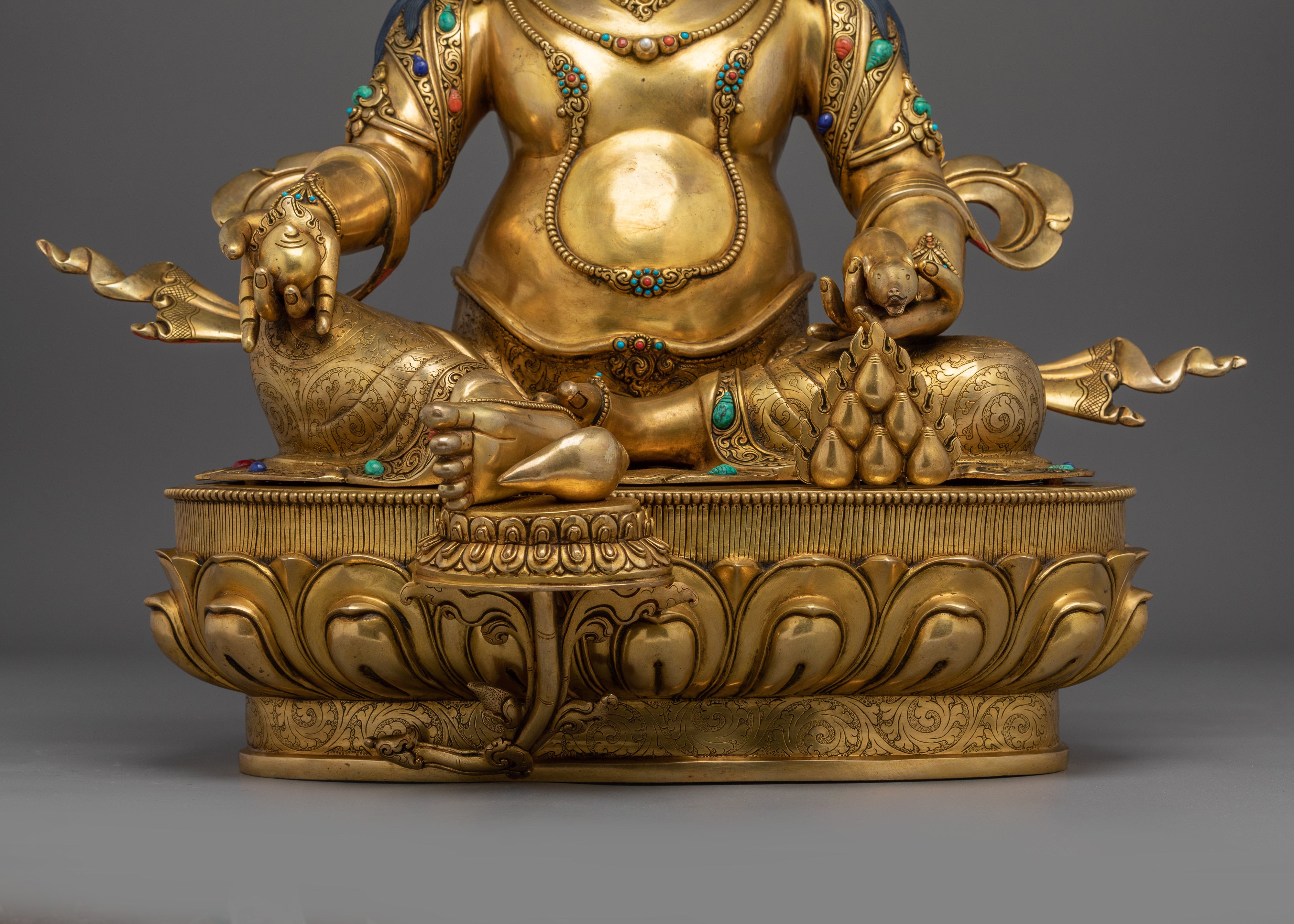 Dzambhala, Prosperity Figure | Gold Gilded Vajrayana Art