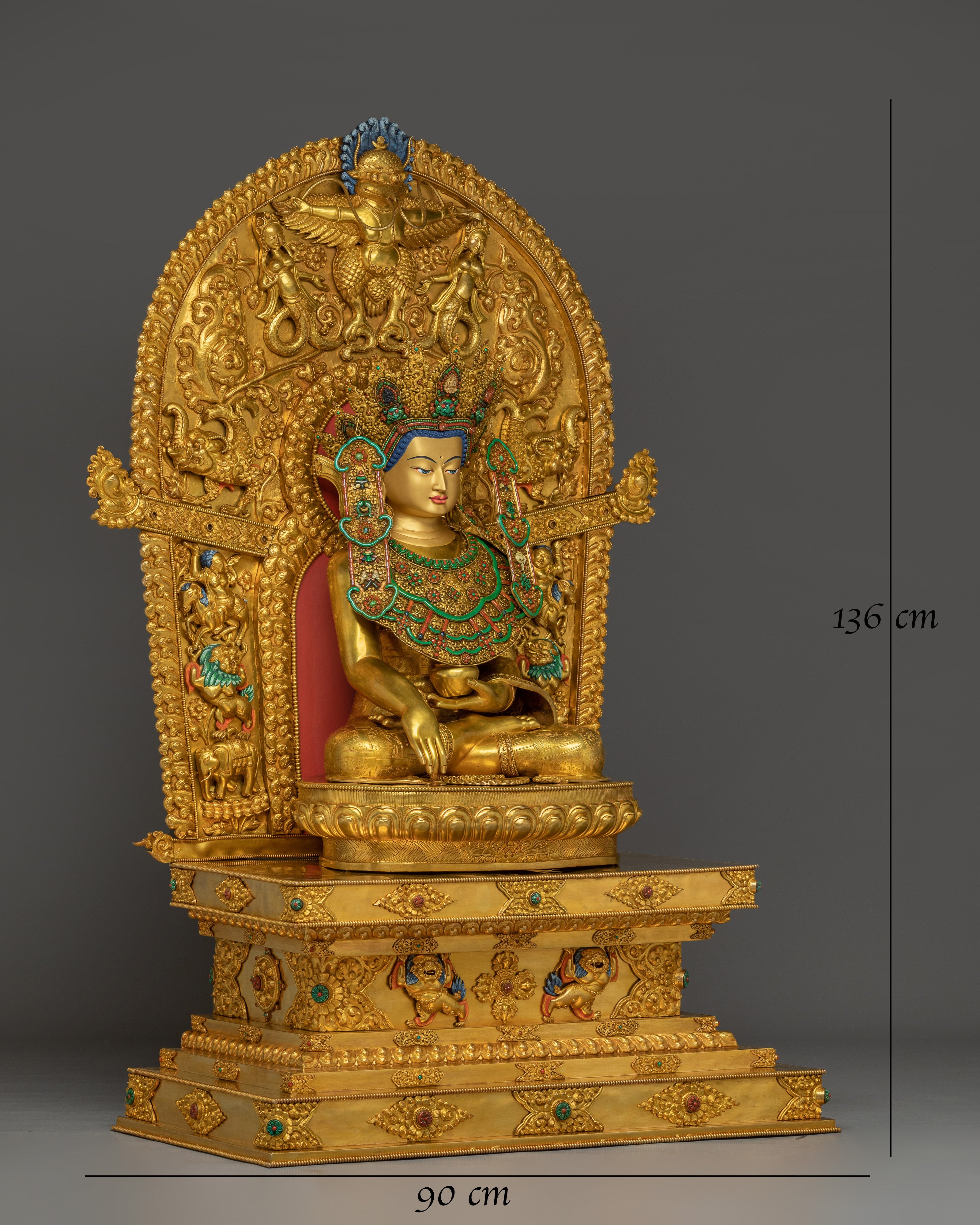 Crown shakyamuni Buddha with throne
