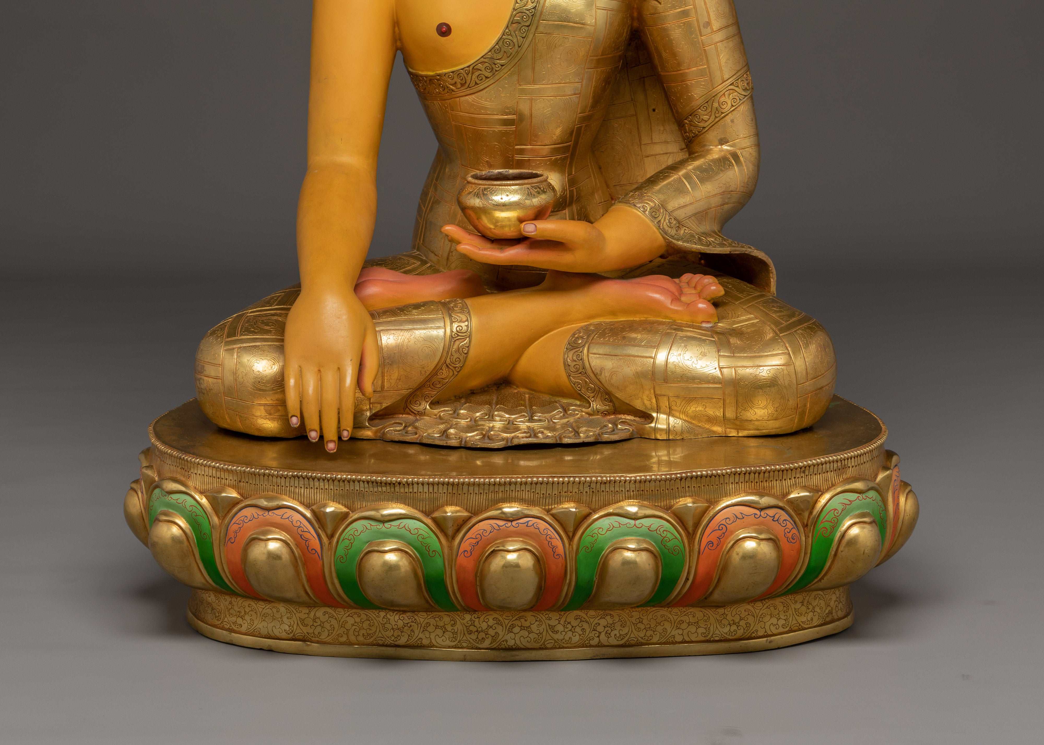 Enlightened Colourful Shakyamuni Buddha Sculpture | Historical Buddha